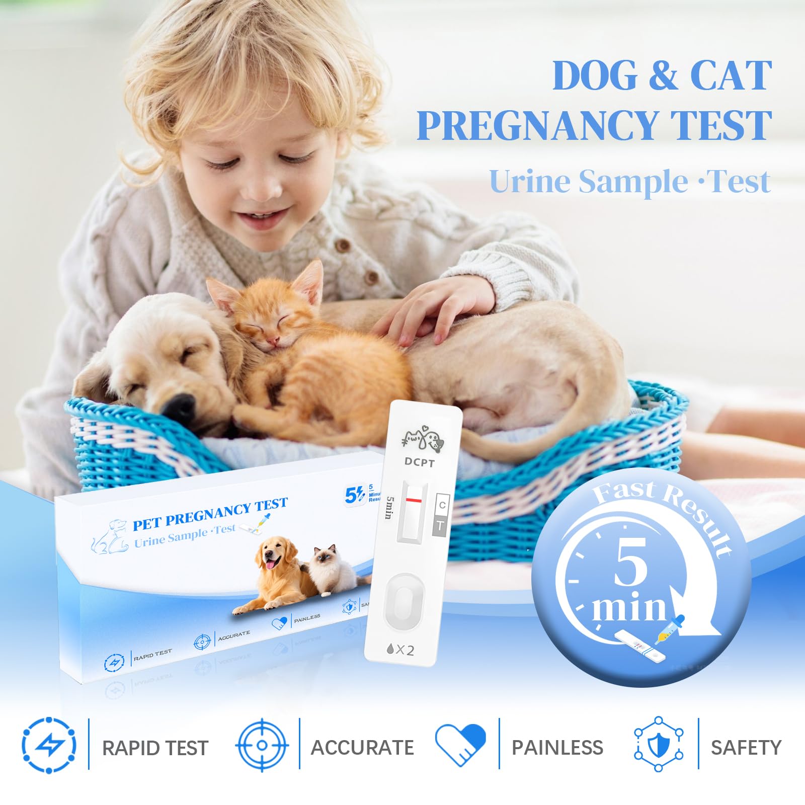 Dog & Cat Pregnancy Test Kit – At-Home Urine Test, 98.9% Accuracy, 5-Minute Results