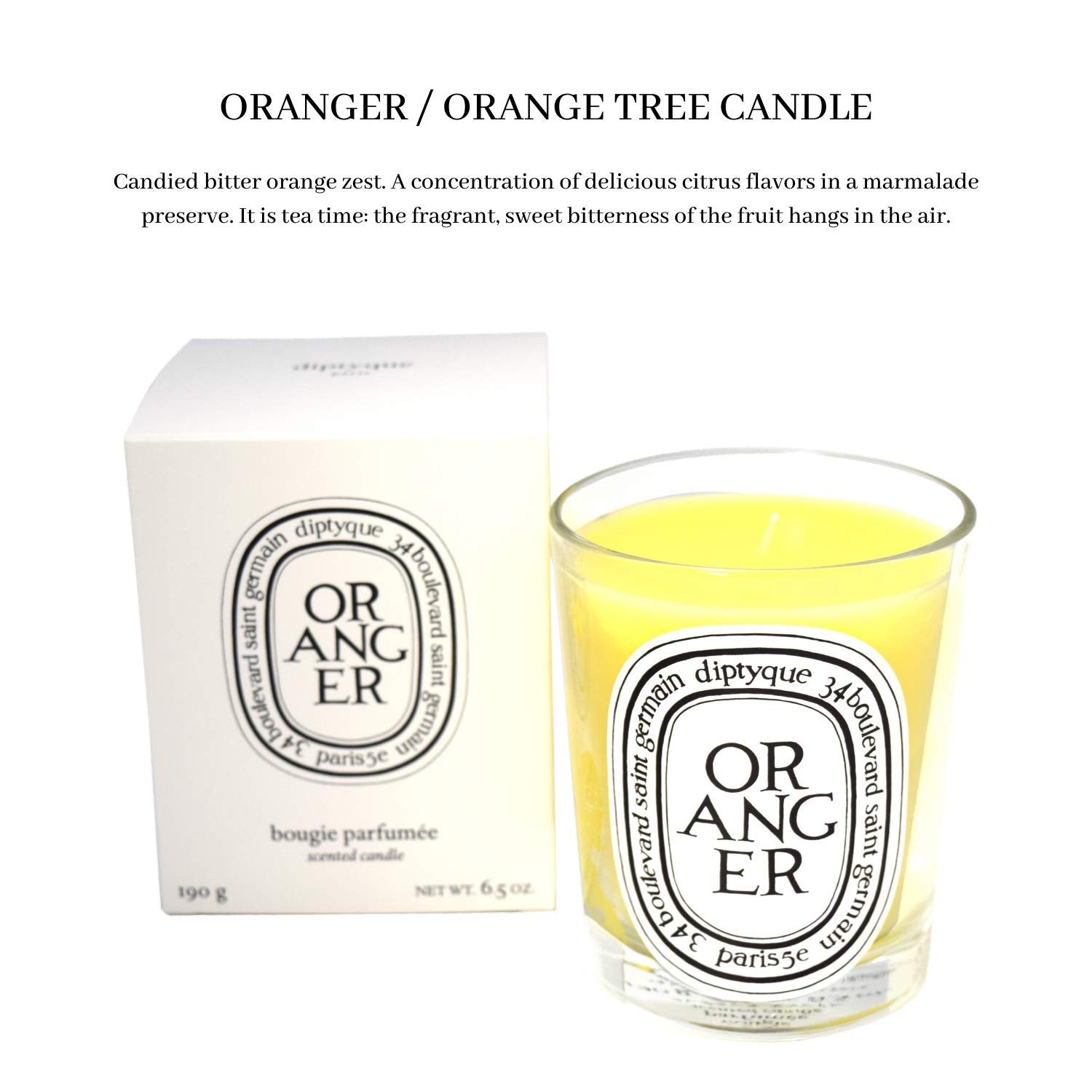 Diptyque Oranger Scented Candle – 6.5 oz | Unisex Luxury Home Fragrance | Diptyque Paris