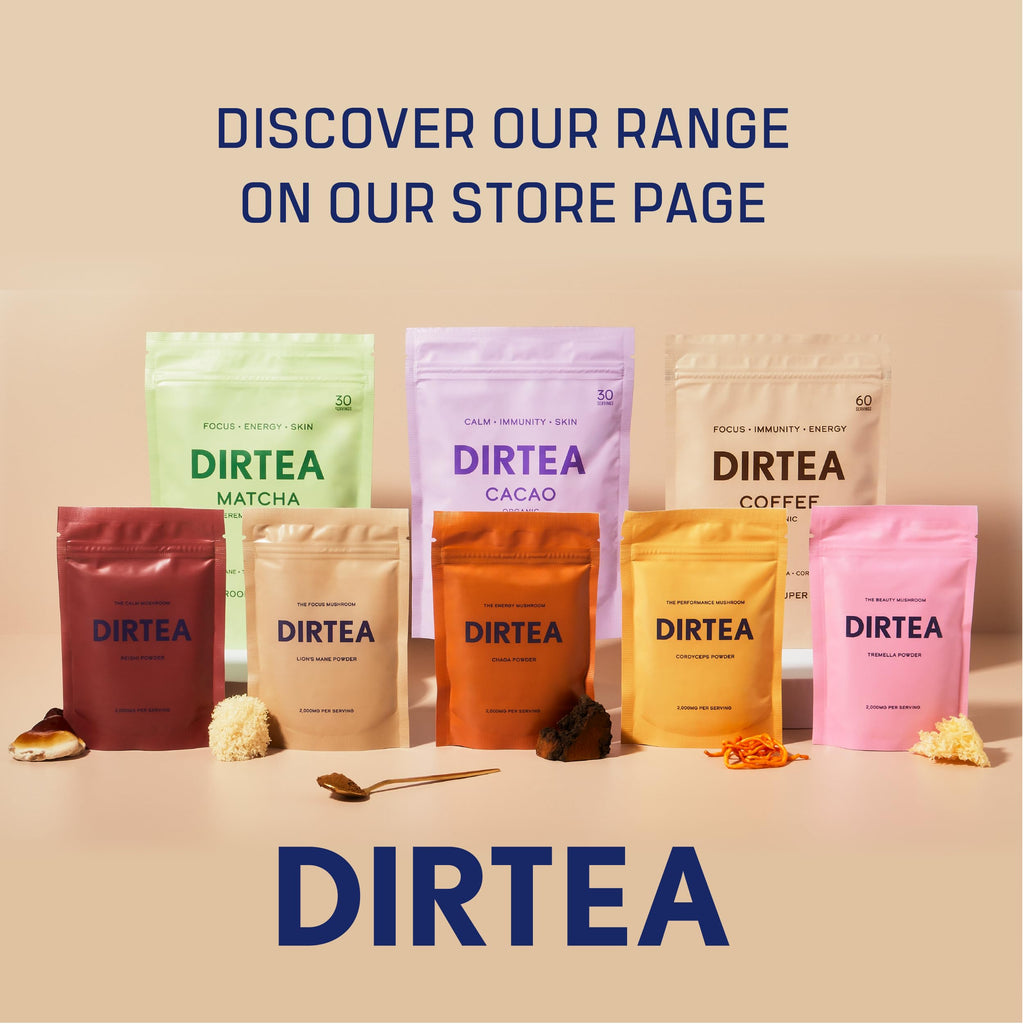 DIRTEA Reishi Mushroom Powder - 60g | 2,000mg per Serving | Organic, Vegan & Non-GMO | Sleep, Immune & Stress Support