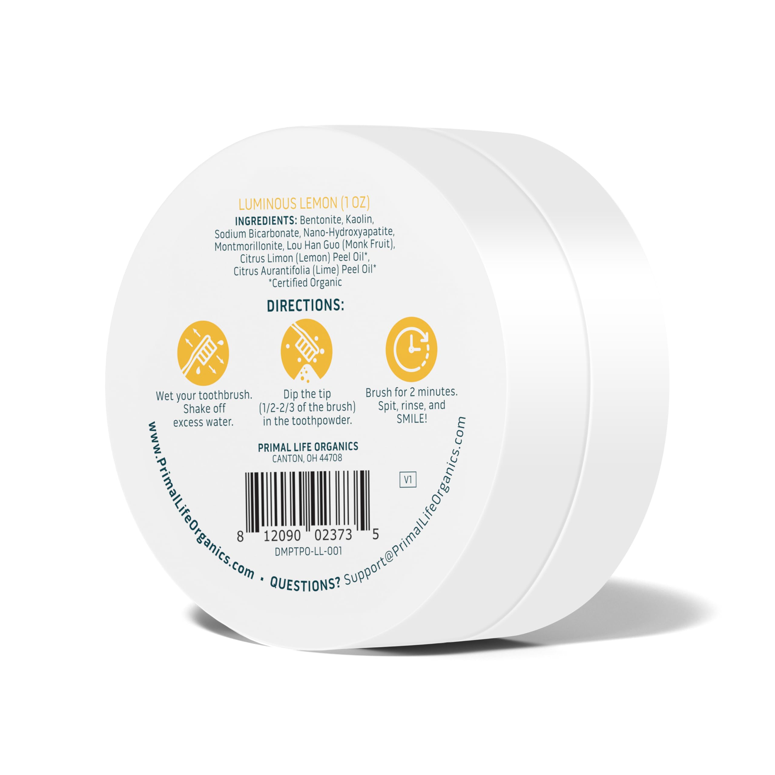 Dirty Mouth Toothpowder Luminous Lemon | Primal Life Organics