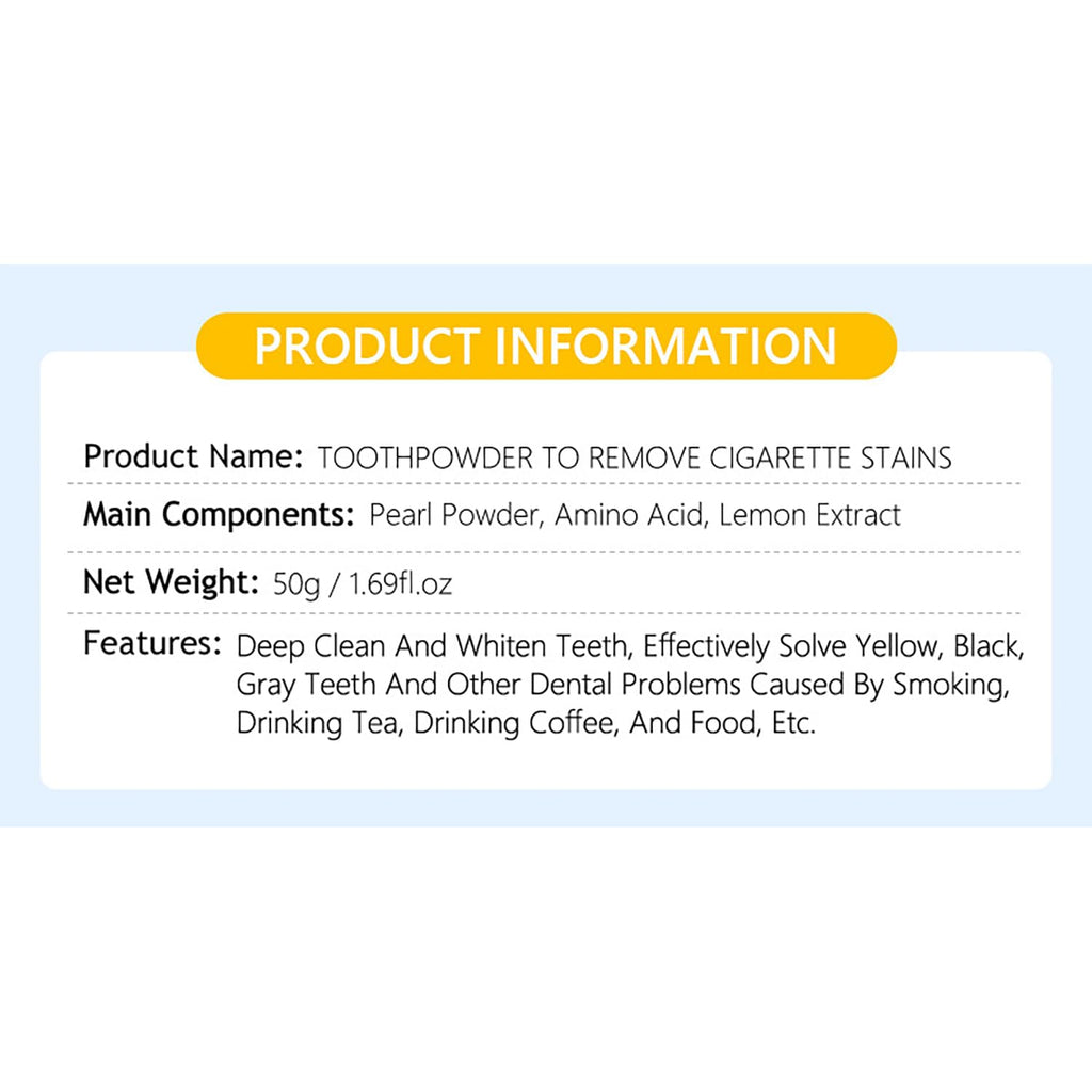 DISAAR BEAUTY Smokers Tooth Powder – Remove Tobacco Stains & Whitens Teeth (50g)