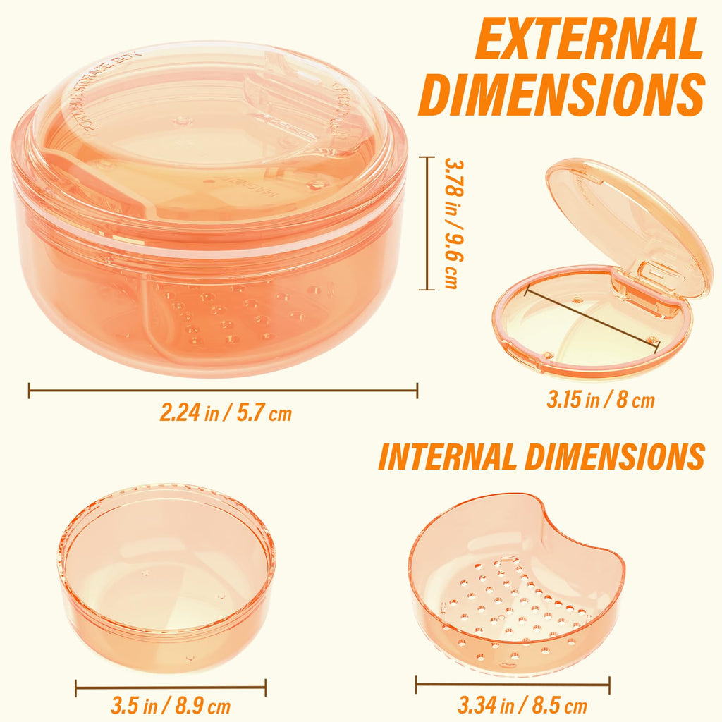 2-in-1 Denture Case & Retainer Cleaning Box | No-Leak, Portable Denture Bath