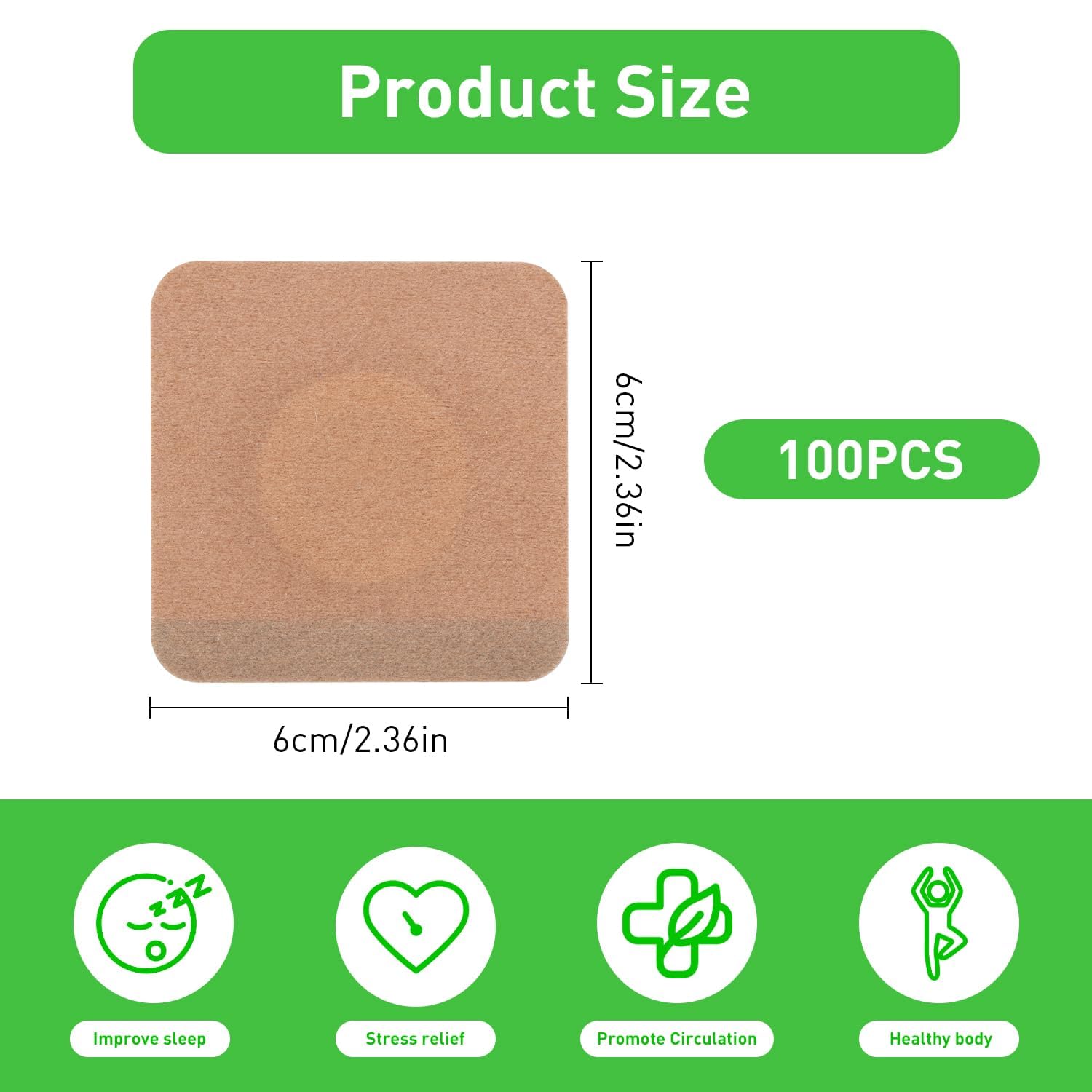 Belly Button Castor Oil Patch - 100 Pcs Disposable Pack Wraps, Organic Cotton Self-Adhesive