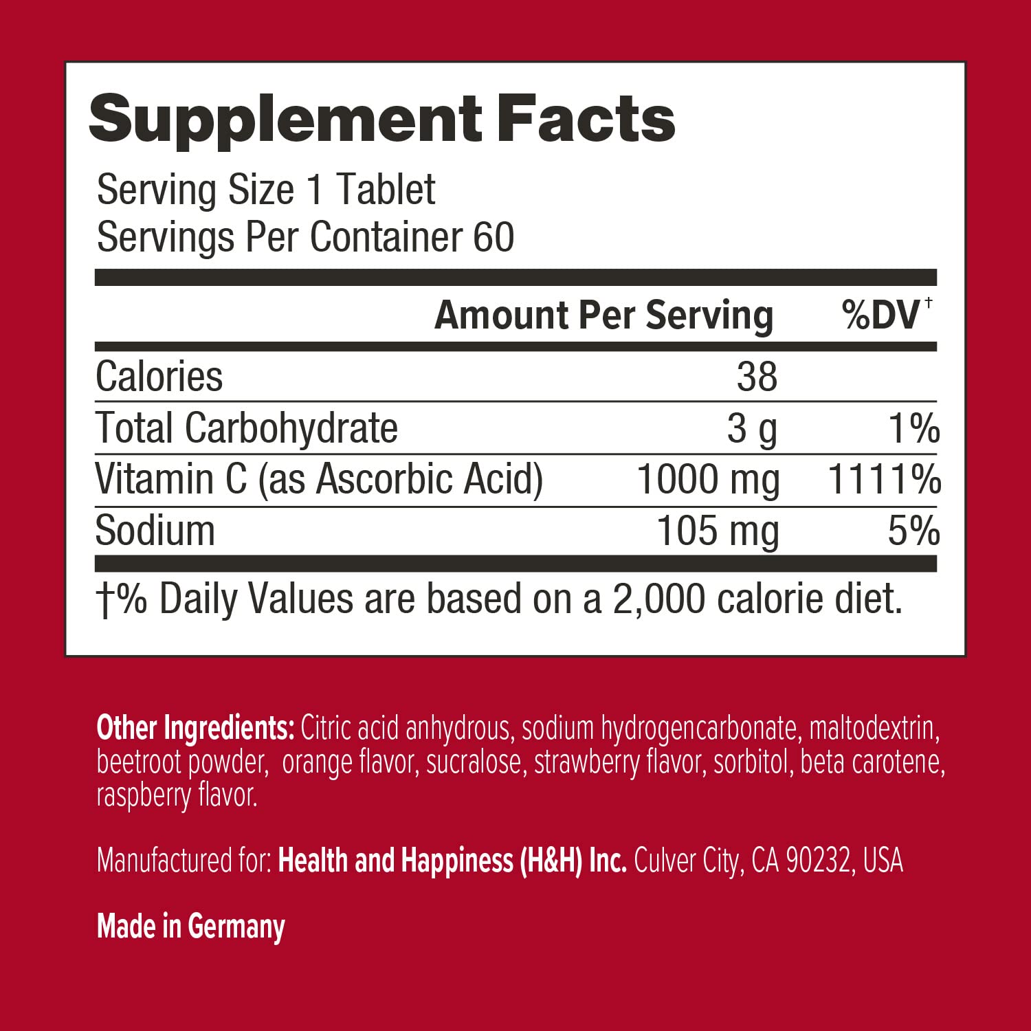 Swisse Effervescent Vitamin C 1000mg | Immune Support Dissolvable Tablets | 60 Count