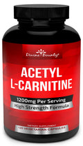Divine Bounty Acetyl L-Carnitine Capsules 1200mg Per Serving - L-Carnitine Supplement 120 Vegetarian Capsules