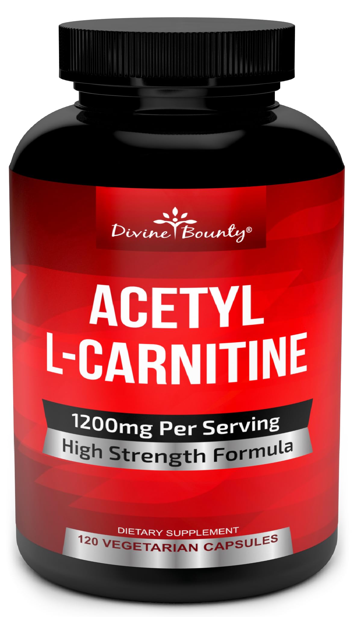 Divine Bounty Acetyl L-Carnitine Capsules 1200mg Per Serving - L-Carnitine Supplement 120 Vegetarian Capsules