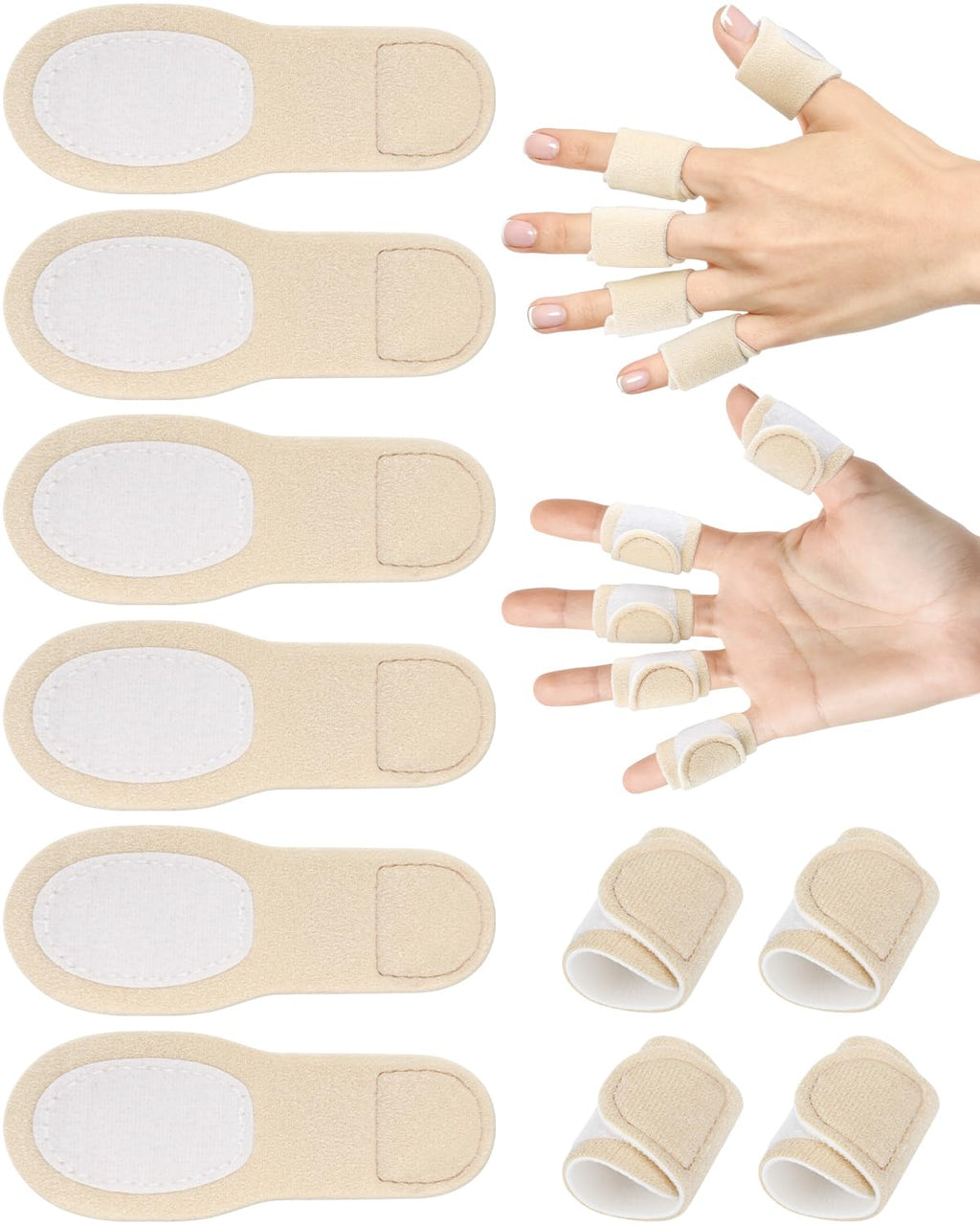 DLMDLM 10Pcs Castor Oil Pack Wrap for Fingers - Self-Adhesive Reusable Cotton Finger Wraps