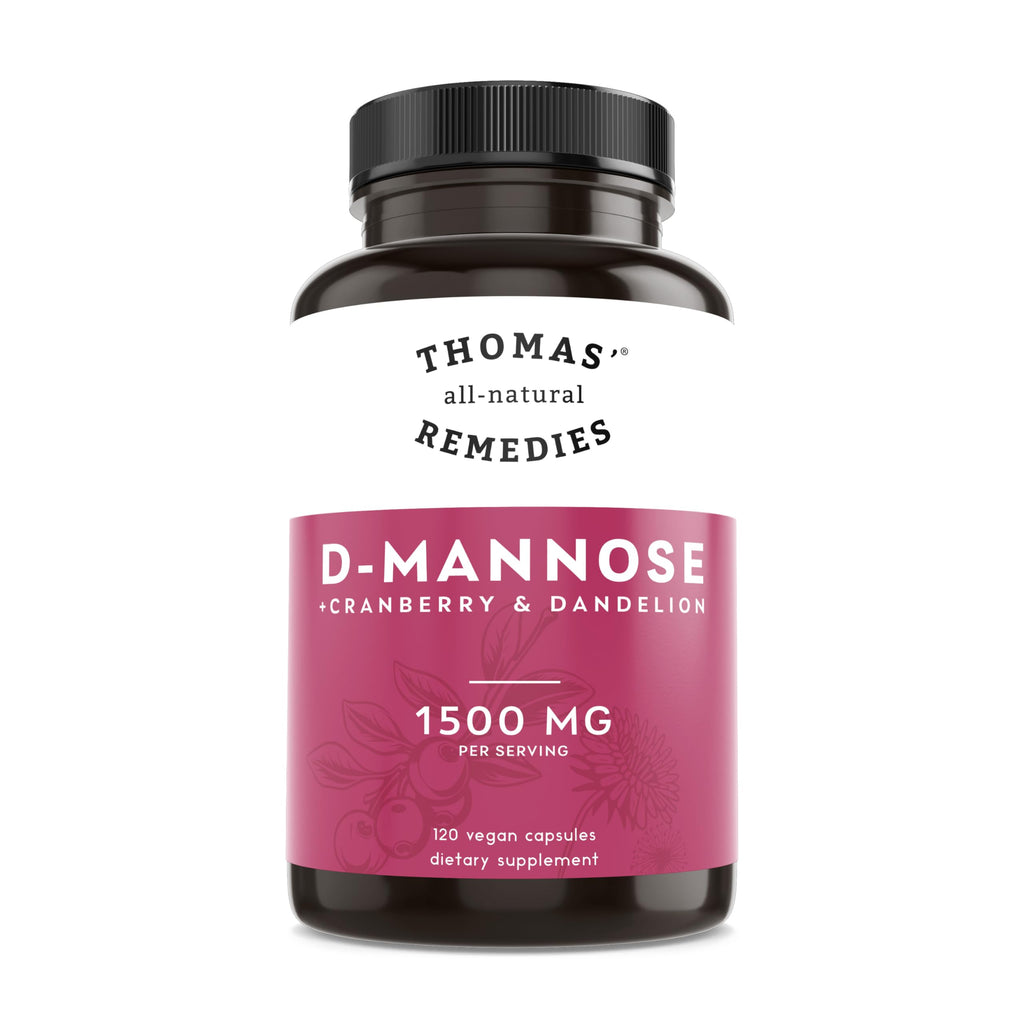 Thomas' All-Natural D-Mannose 1200mg with Cranberry & Dandelion | UTI Health Support | Vegan