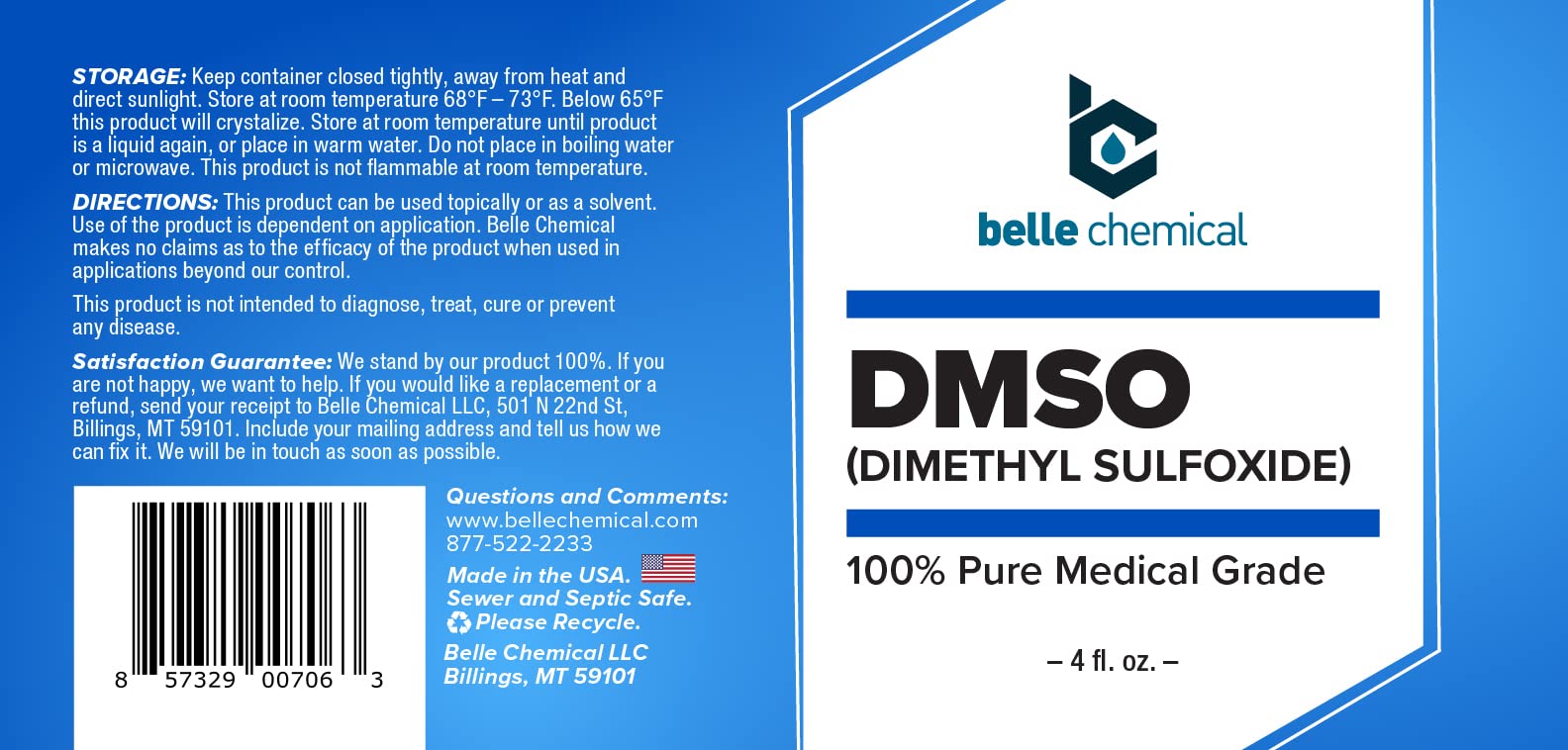 DMSO 4 oz – Topical Use & Solvent | Freezes at 68°F