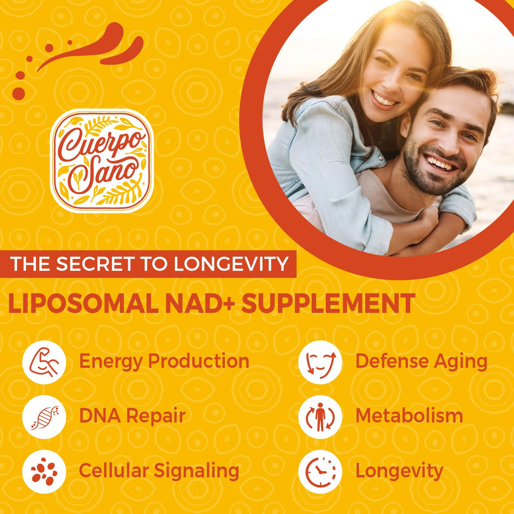 Cuerpo Sano 2000 MG NAD Supplement – Liposomal NAD+ with High Absorption, 60 Softgels