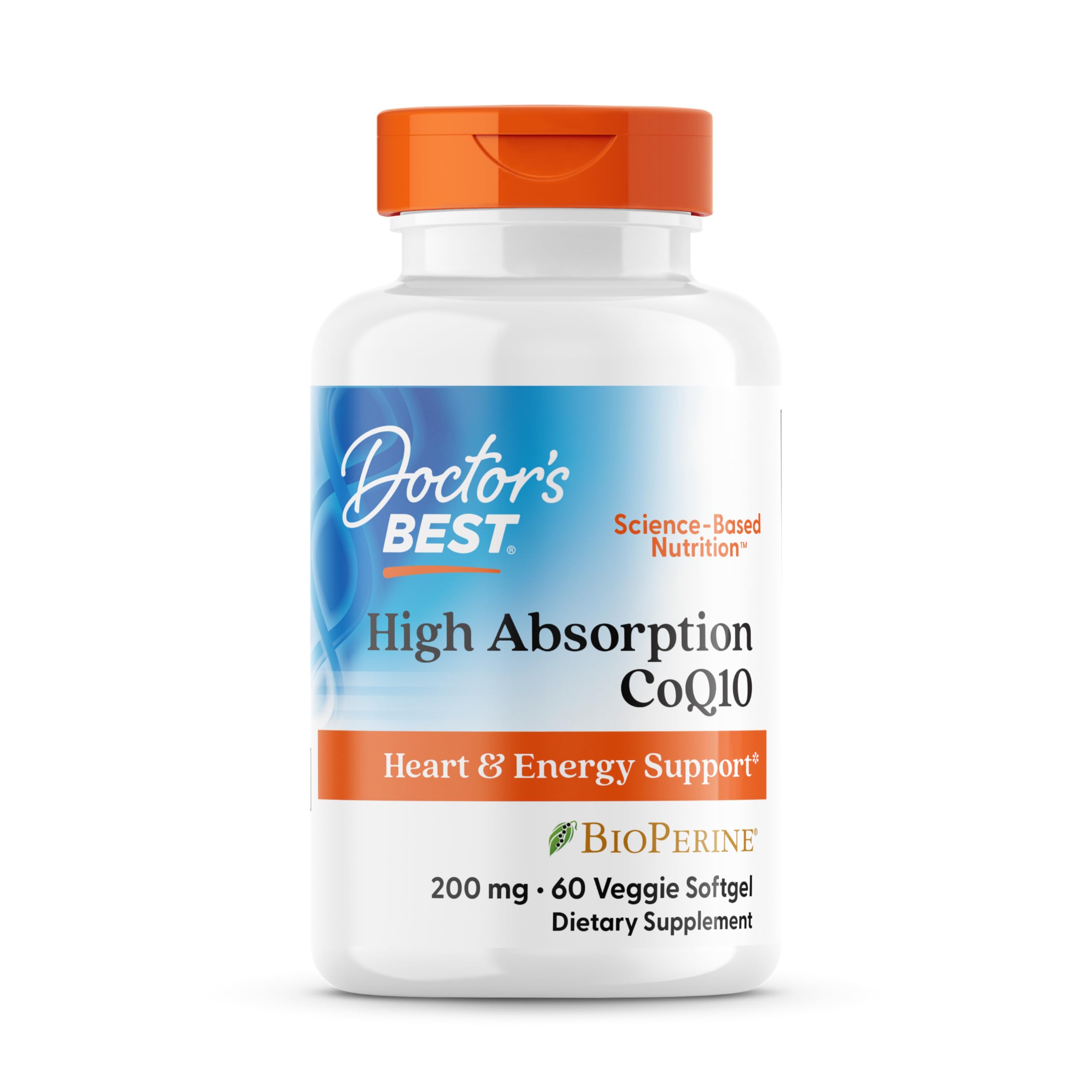 Doctor's Best High Absorption CoQ10 - Heart & Energy Support | 60 Veggie Softgels