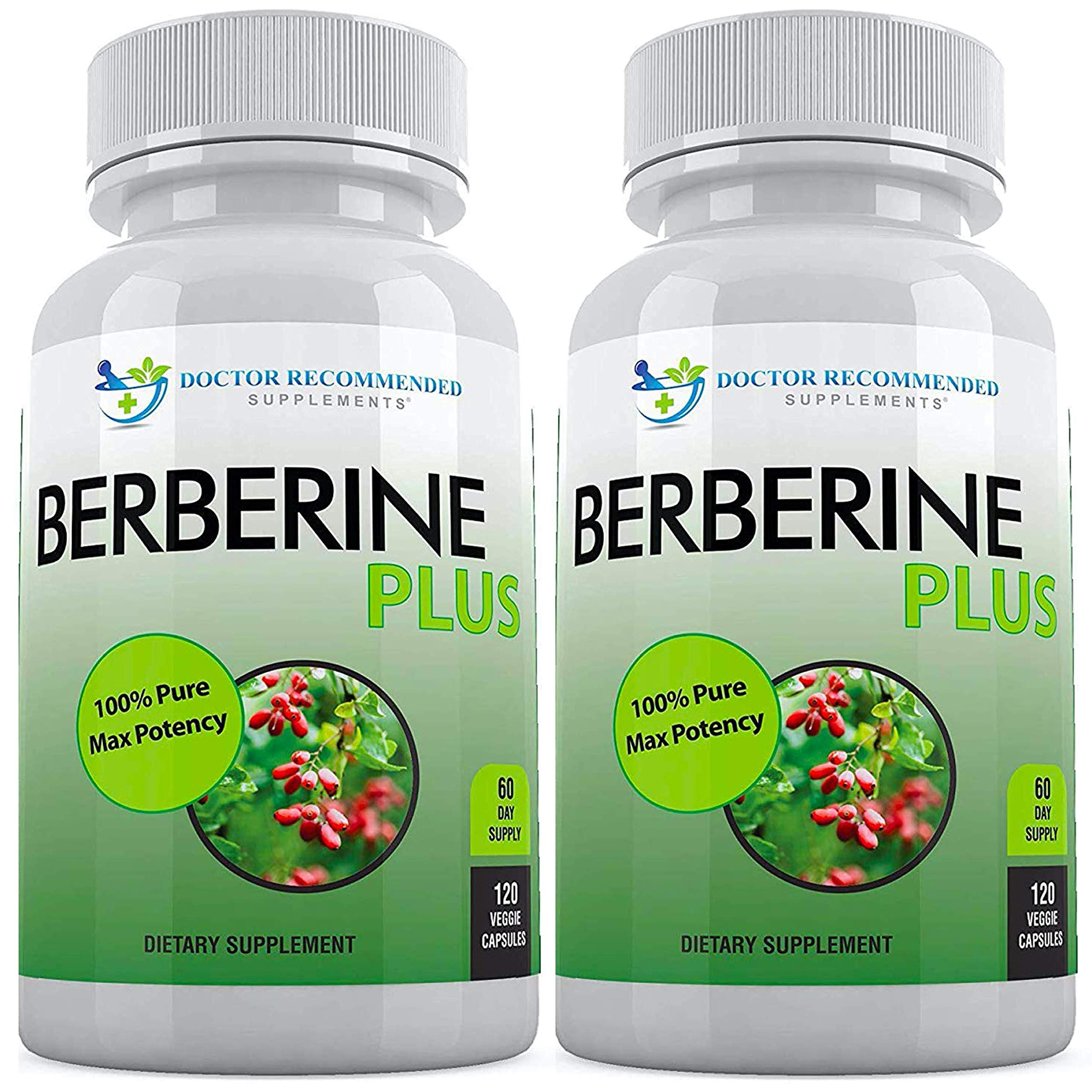 Berberine Plus 1200 mg | Doctor Recommended Supplements | 120 Veggie Capsules (Pack of 2)