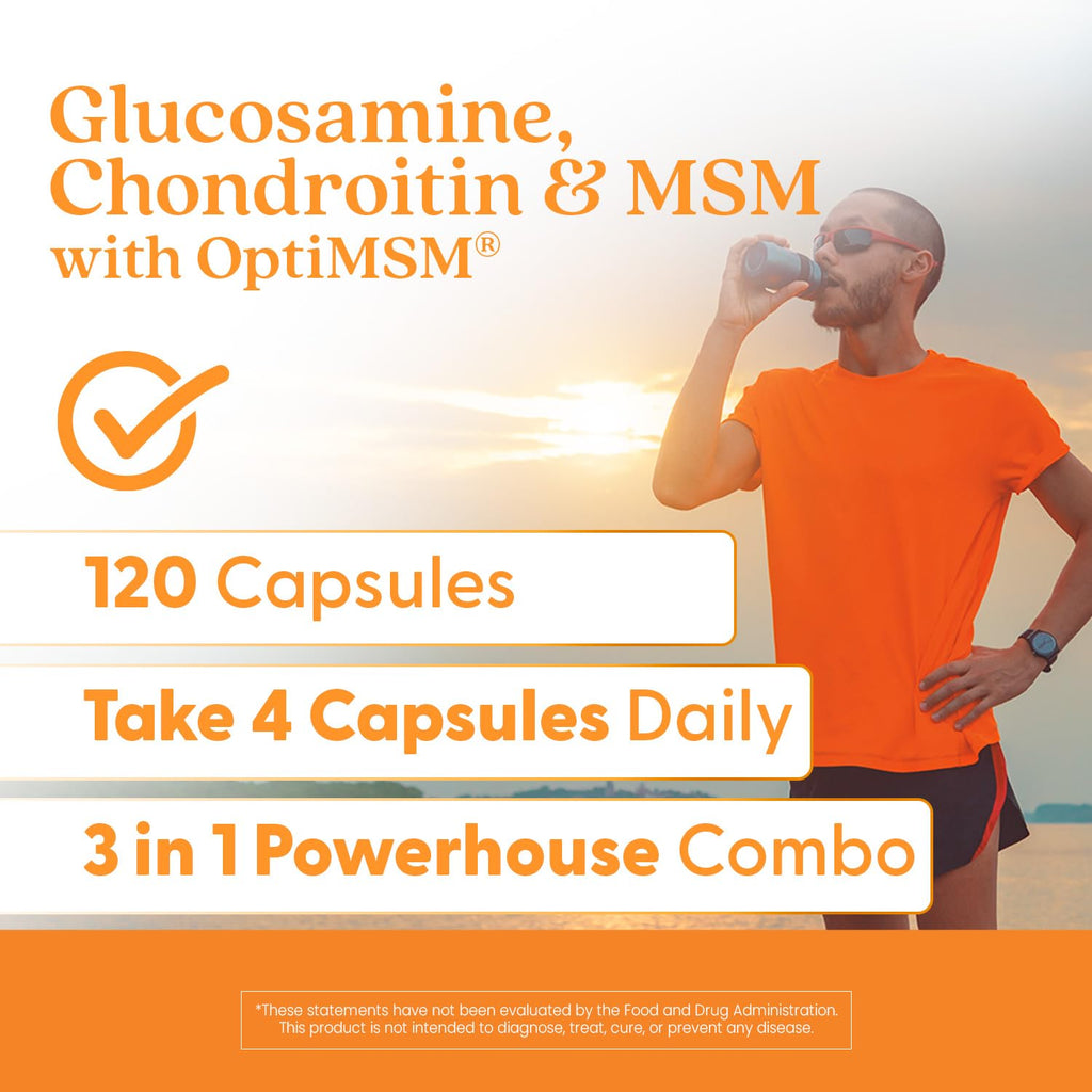 Doctor's Best Glucosamine Chondroitin MSM with OptiMSM | Joint Health Support