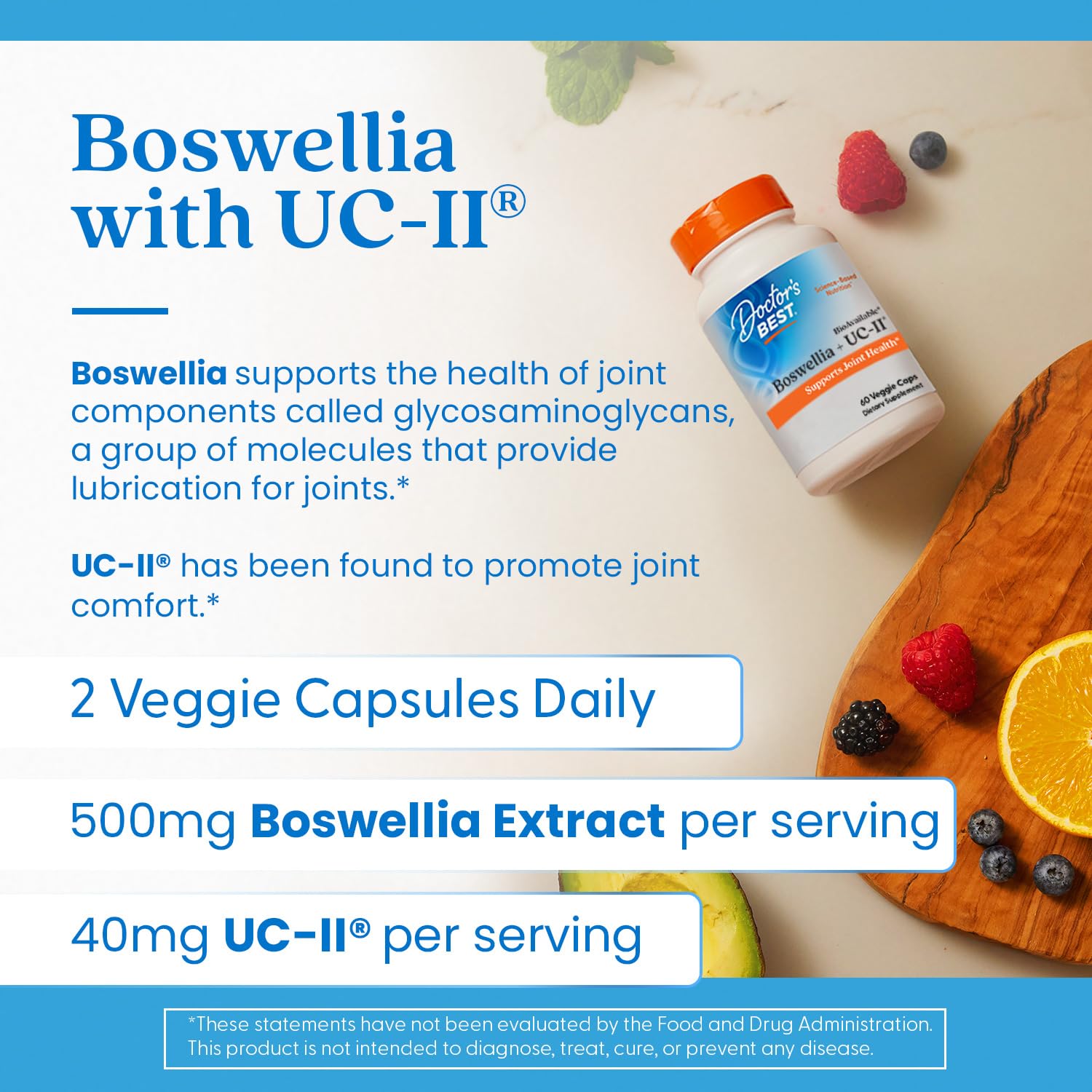 Doctor's Best BioAvailable Boswellia + UC-II – Joint Health, Non-GMO, Gluten Free, Soy Free