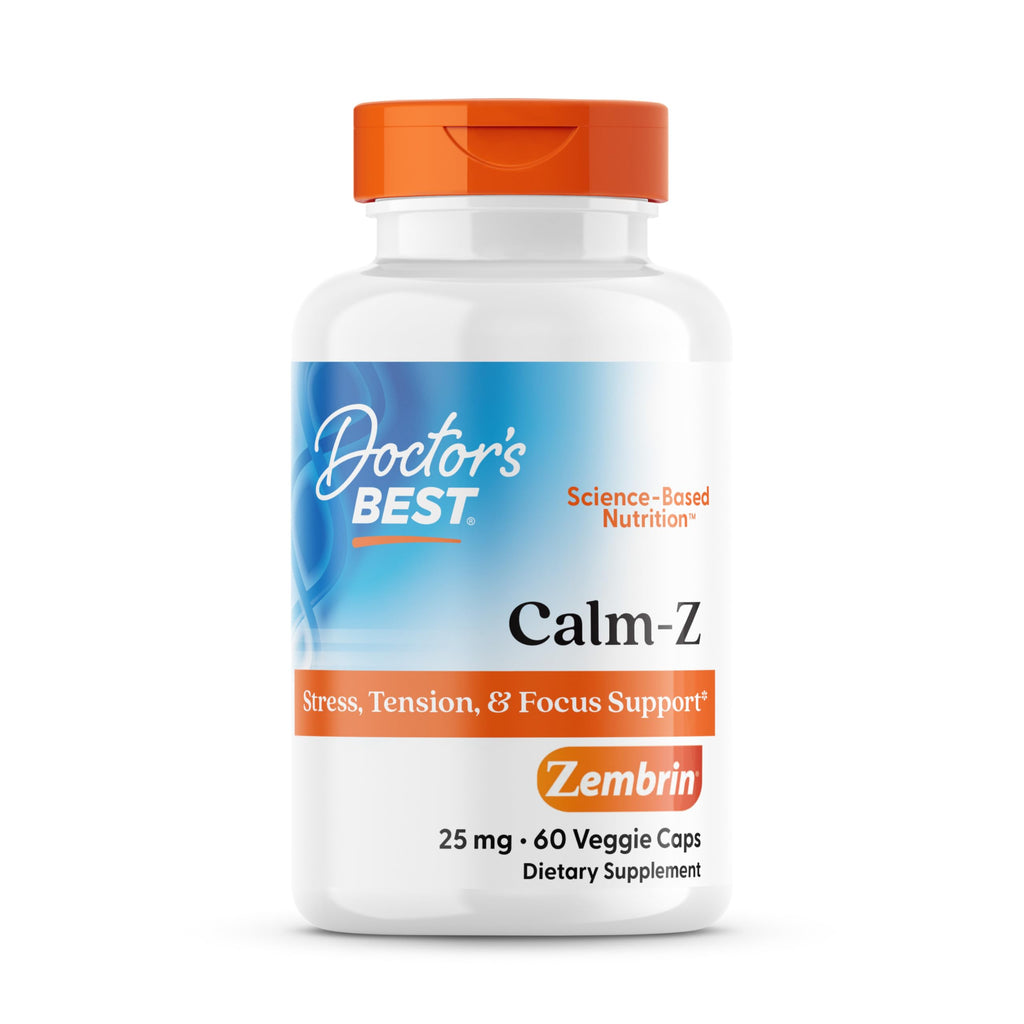 Doctor's Best Calm with Zembrin – Stress & Mood Support, 25 mg per Veggie Cap, 60 Count