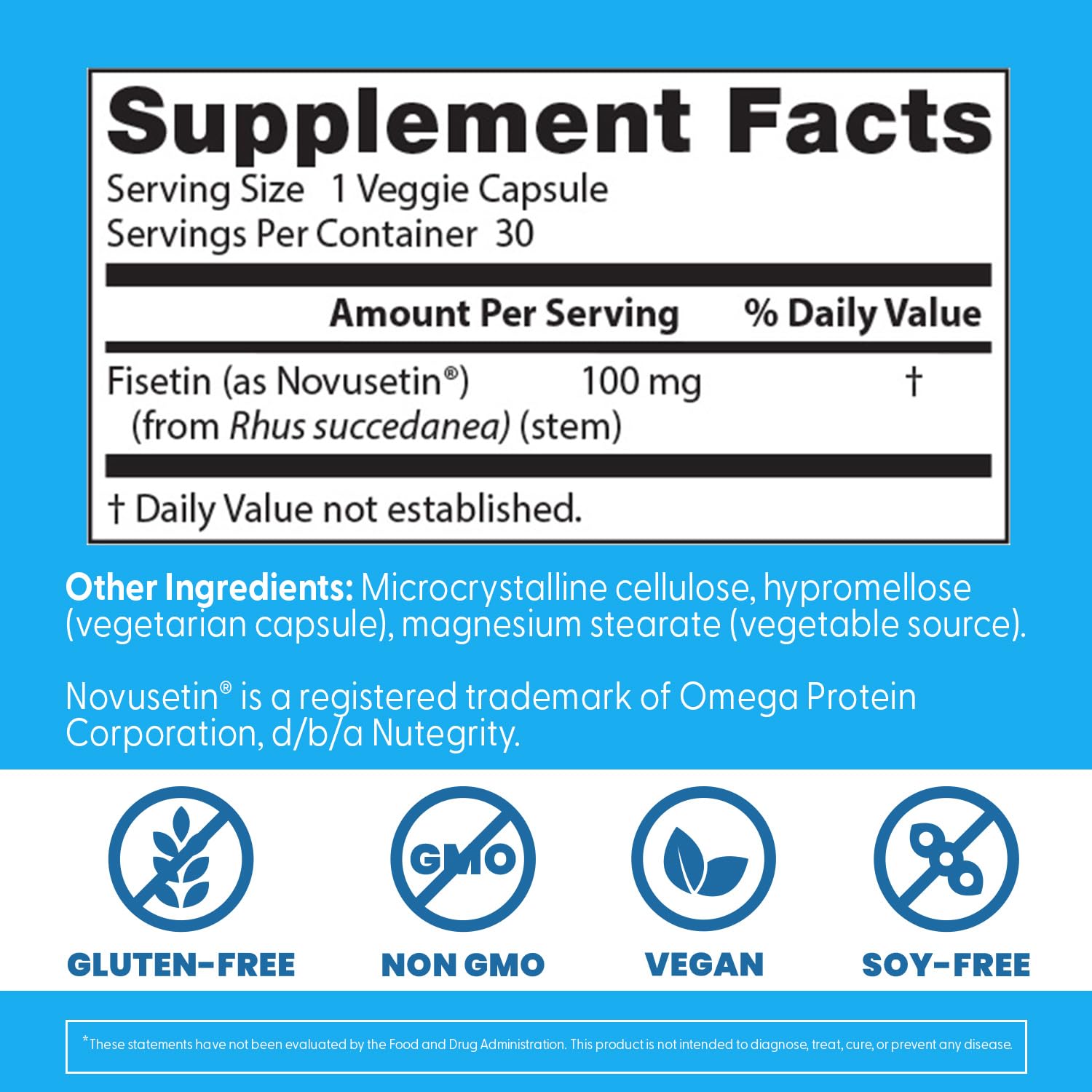 Doctor's Best Fisetin with Novusetin – 100 mg, 30 Count (Non-GMO, Vegan)