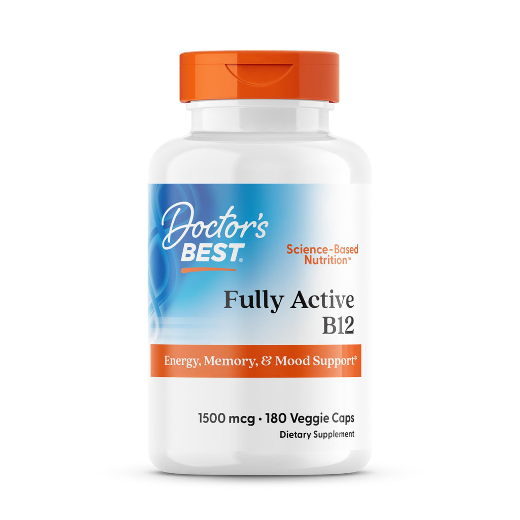 Doctor’s Best Fully Active Methyl B12 (Methylcobalamin) – Energy, Memory & Mood Support | Vegan 180 Veggie Caps
