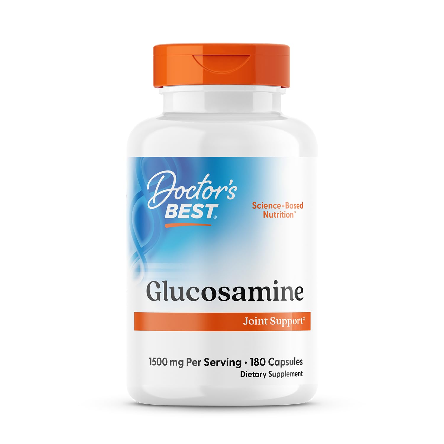 Doctor's Best Glucosamine 1500 mg – Joint Support, 180 Capsules, Non-GMO, Gluten Free, Soy Free