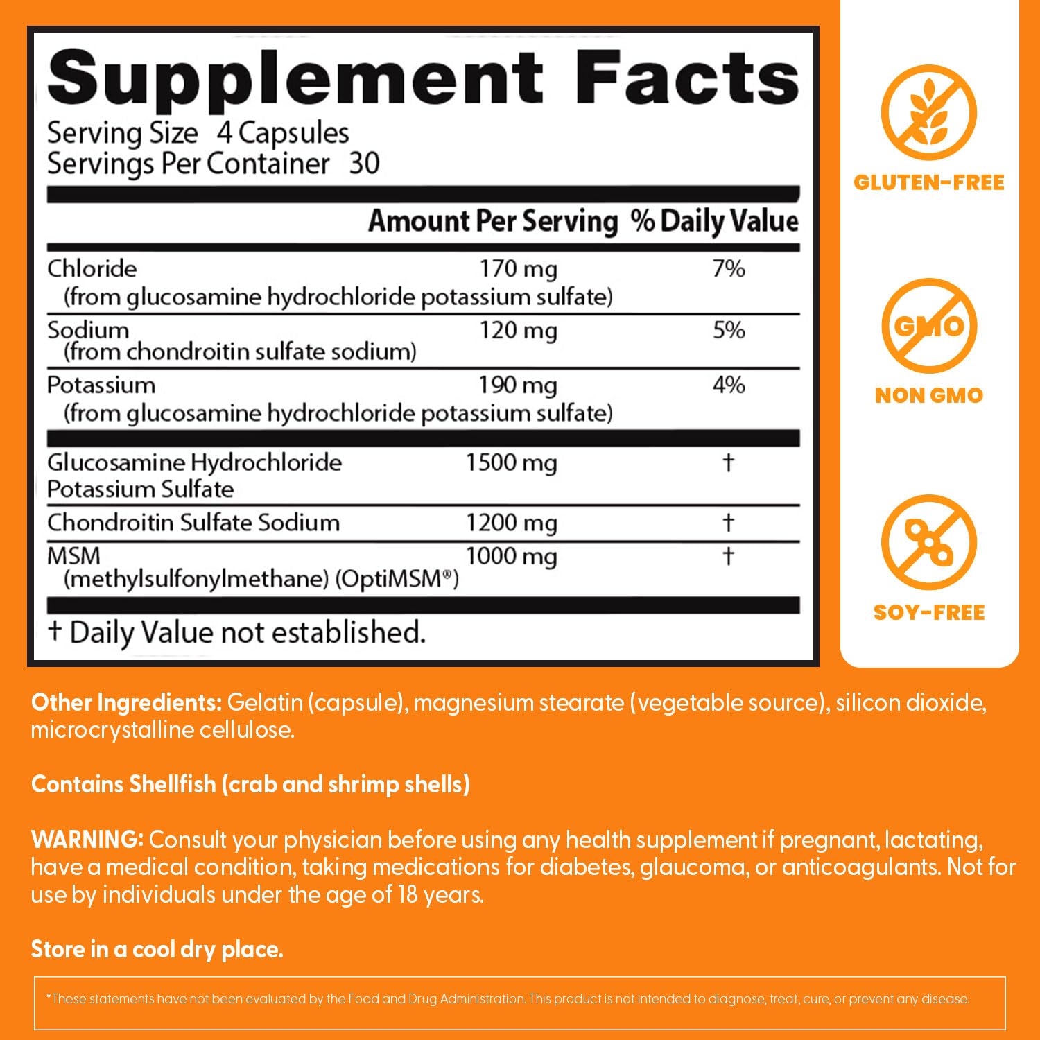 Doctor's Best Glucosamine Chondroitin MSM with OptiMSM | Joint Health Support