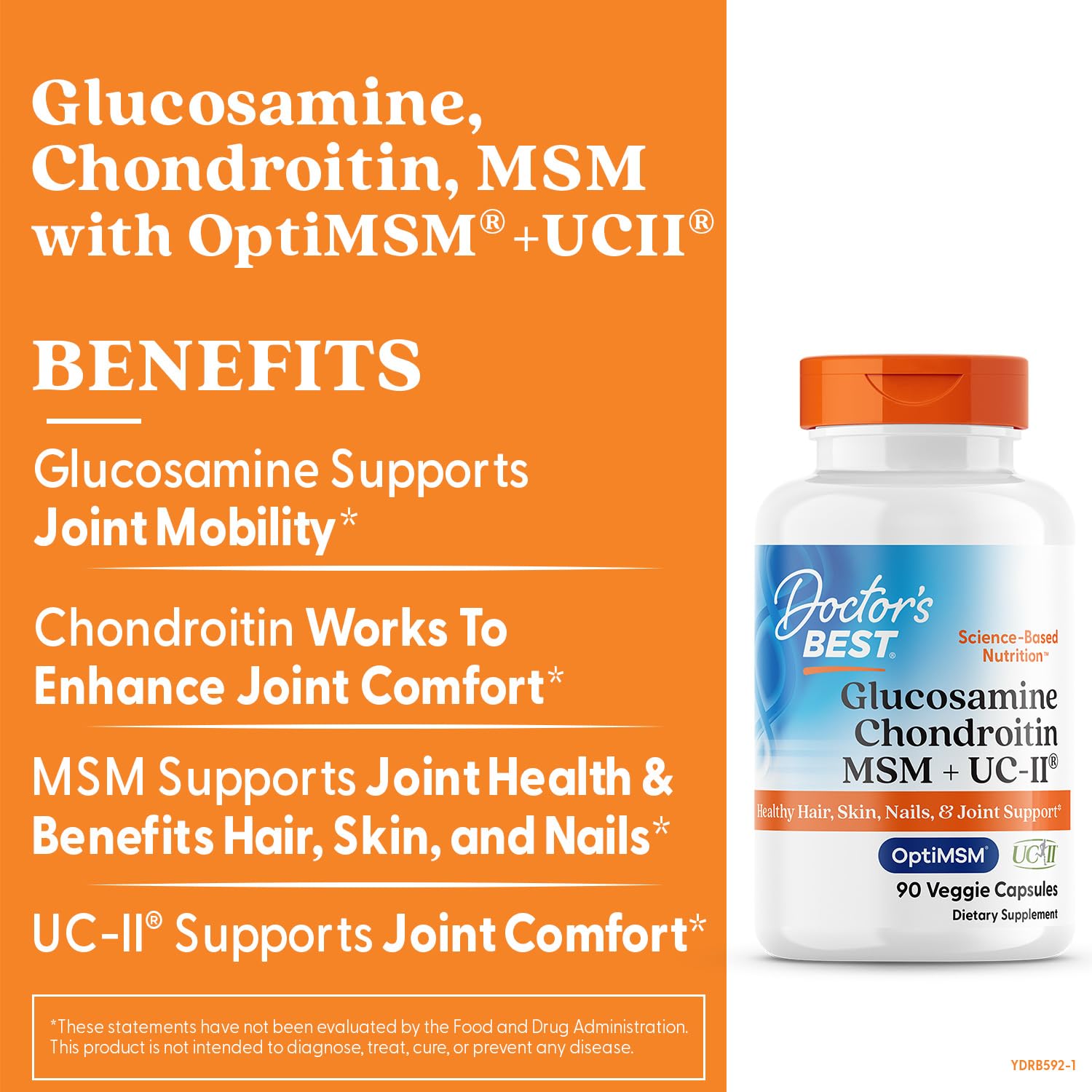 Doctor's Best Glucosamine, Chondroitin, MSM, UCII – Joint Health Support