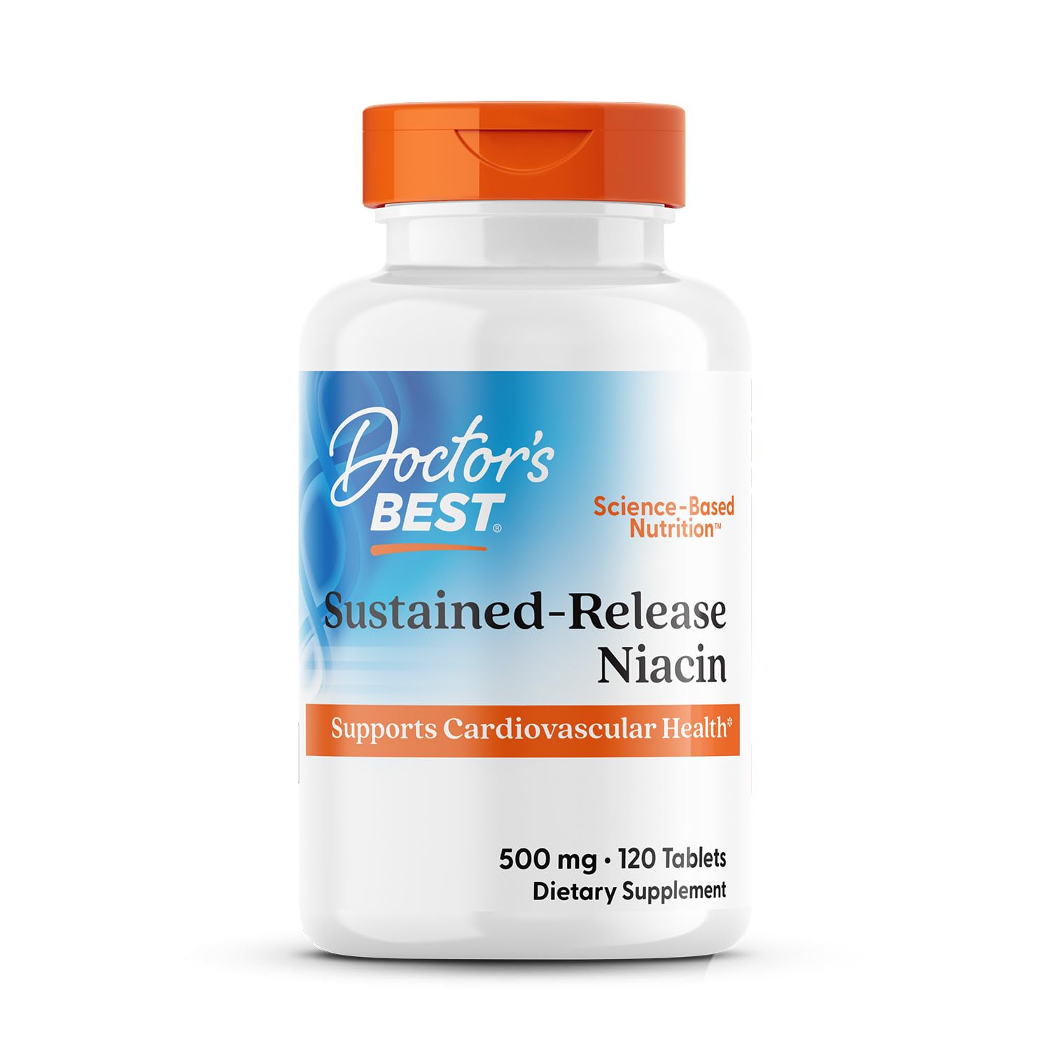 Doctors Best Sustained-Release Niacin with niaXtend – Heart Health | 120 Tablets | Vegan
