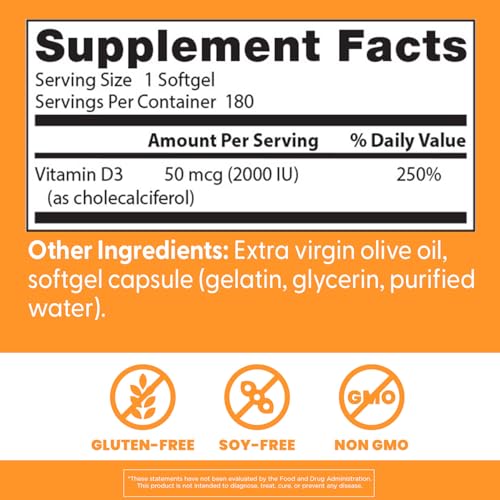 Doctors BEST Vitamin D3 2000 IU – Supports Heart, Bones & Immunity | Non-GMO, Gluten Free, Soy Free