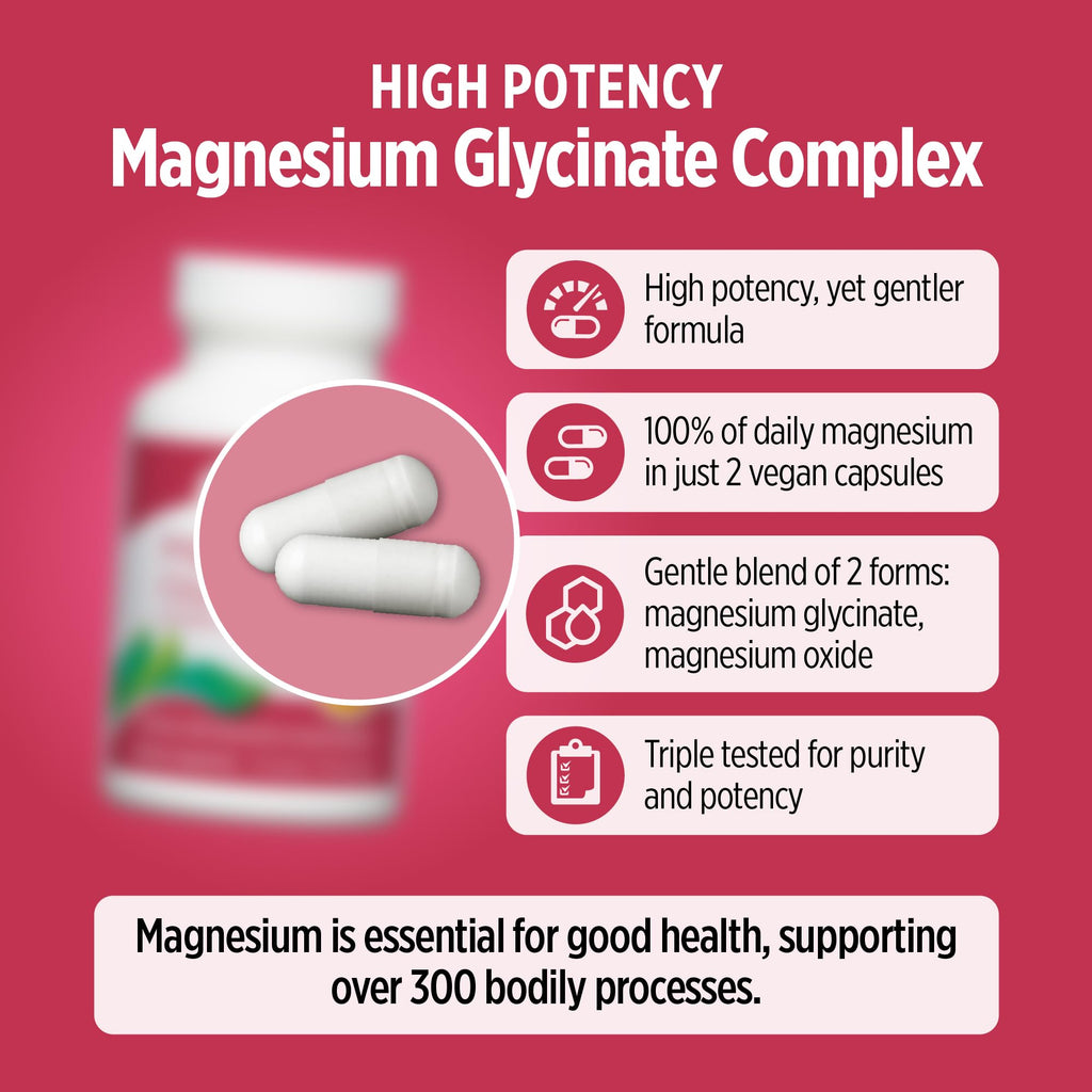 DOCTORS' PREFERRED Magnesium Glycinate Complex – 420 mg per Serving | Heart Health & Mood Support