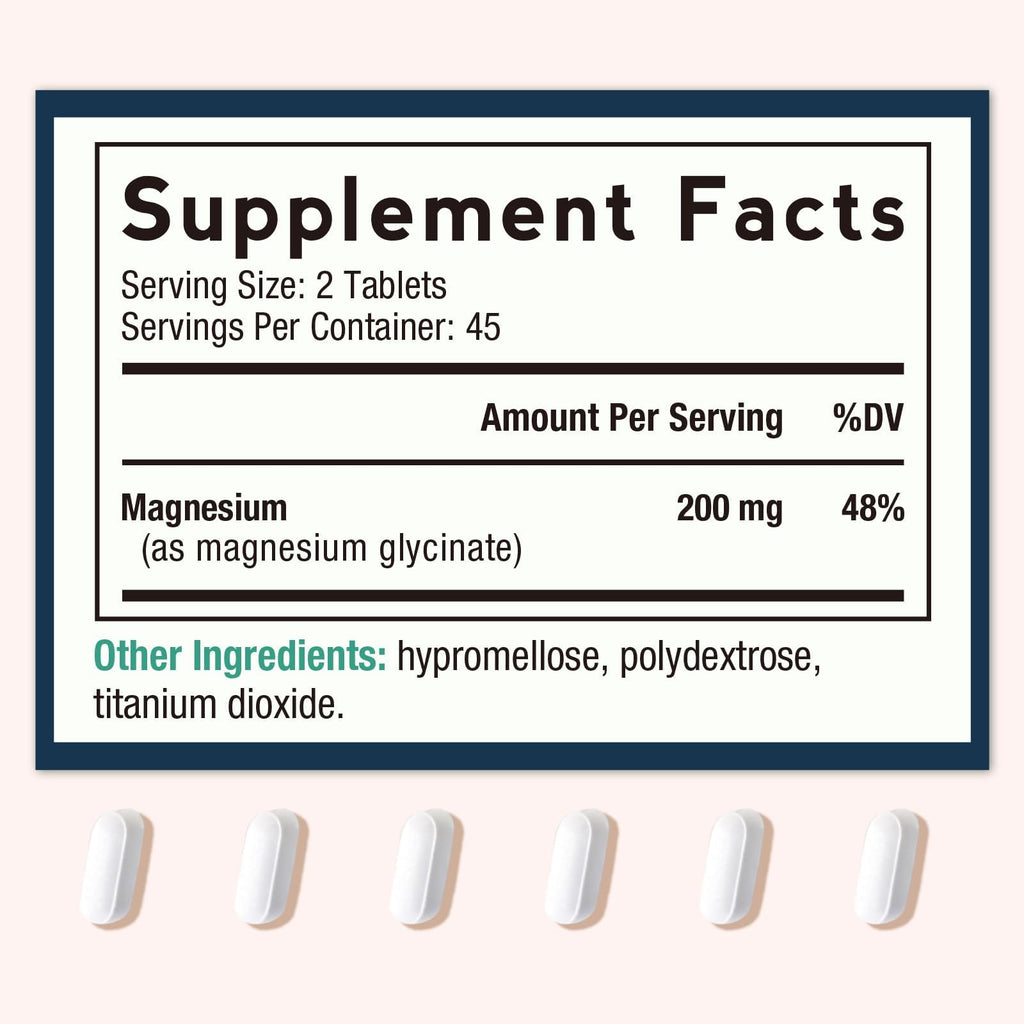 Doctor's Recipes Magnesium Glycinate – Chelated, High-Absorption (90 Tablets)