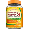 Doctor's Recipes Vitamin D3 5000IU — Immune Support, 120 Vegetarian Softgels