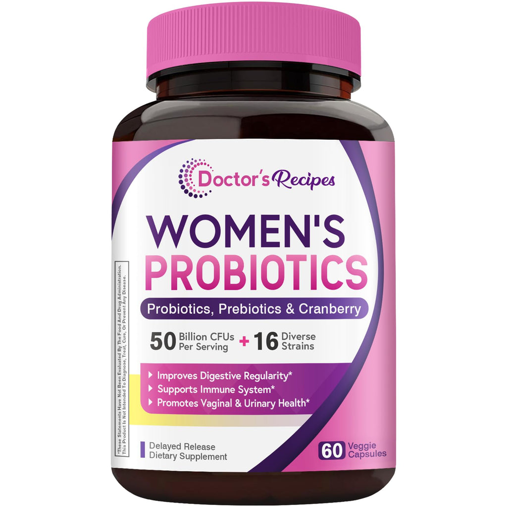 Doctor's Recipes Women’s Probiotic 50B CFU | 16 Strains, Cranberry, Vaginal & Urinary Health