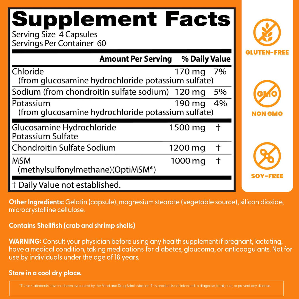 Doctor's Best Glucosamine Chondroitin MSM with OptiMSM - 240 Count