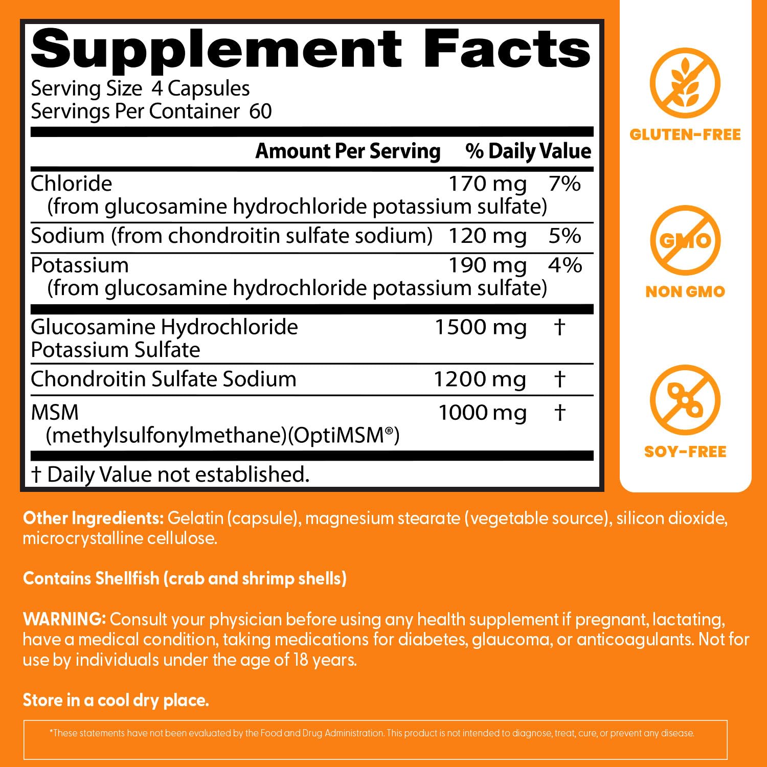 Doctor's Best Glucosamine Chondroitin MSM with OptiMSM - 240 Count