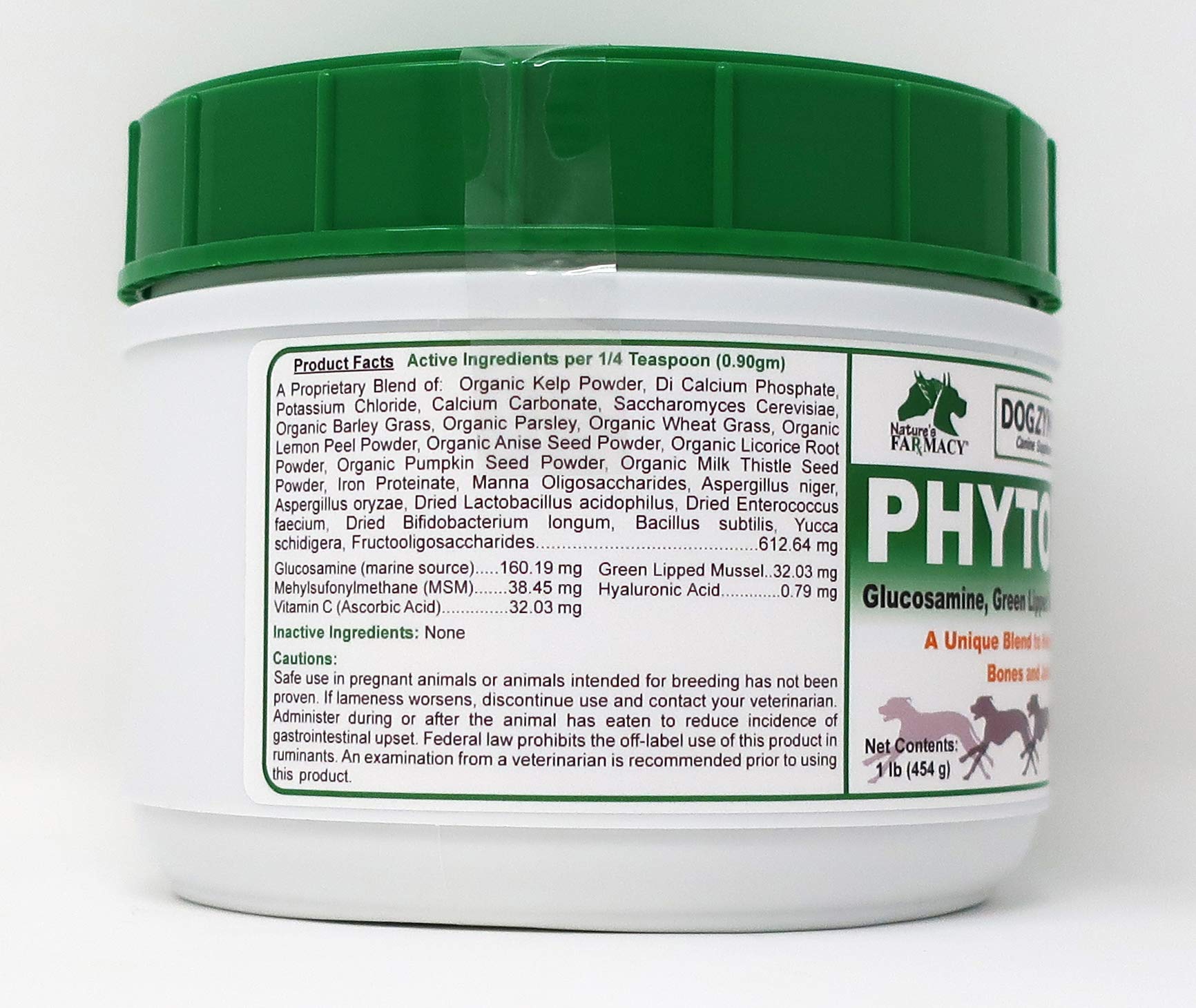 Dogzymes Phyto Flex – Glucosamine, Chondroitin, MSM & Hyaluronic Acid for Dogs (1 lb)