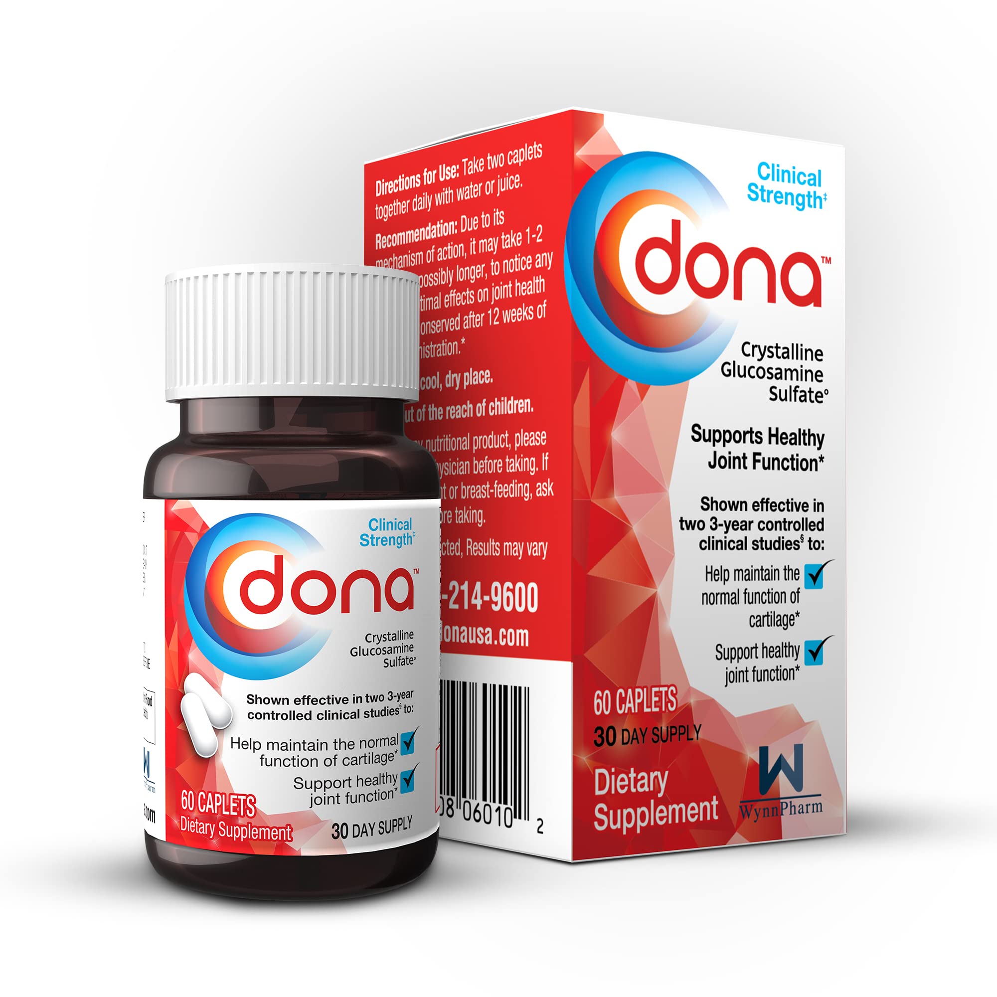 Dona Crystalline Glucosamine Sulfate 750 mg – Joint Support (2 Pack)