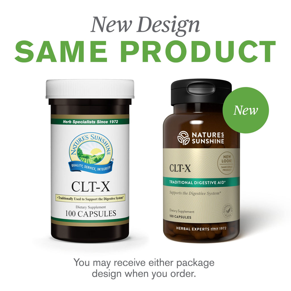 Nature's Sunshine CLT-X 100 Capsules - Natural Digestive Support with Slippery Elm Bark & Marshmallow Root