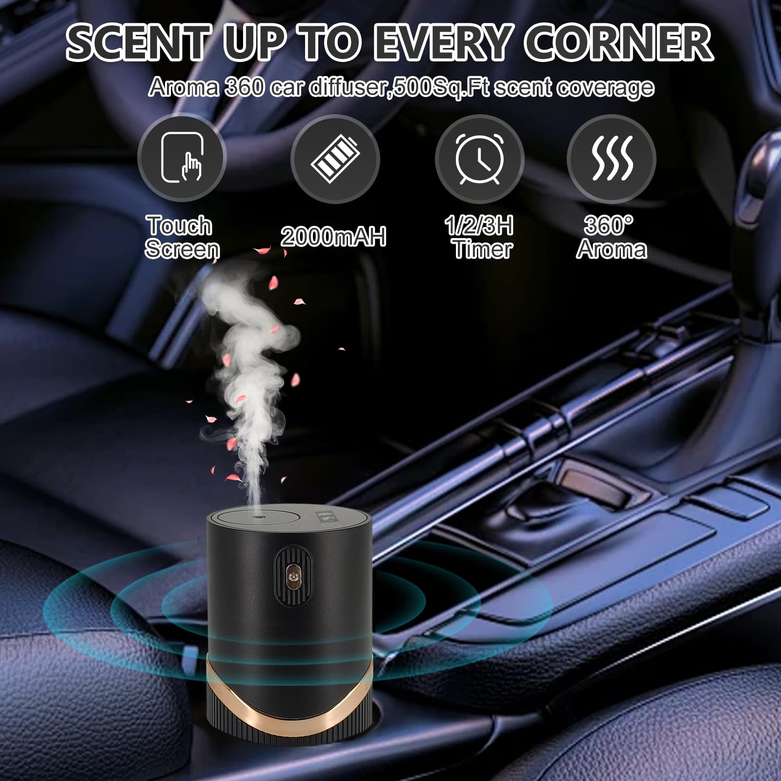 Dongzhen Waterless Car Essential Oil Diffuser — Dual-Mode Rechargeable Mini Diffuser for Home & Car