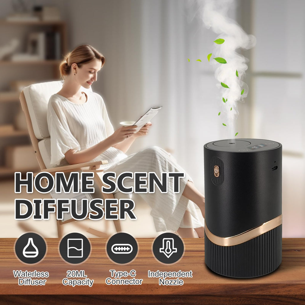 Dongzhen Waterless Car Essential Oil Diffuser — Dual-Mode Rechargeable Mini Diffuser for Home & Car