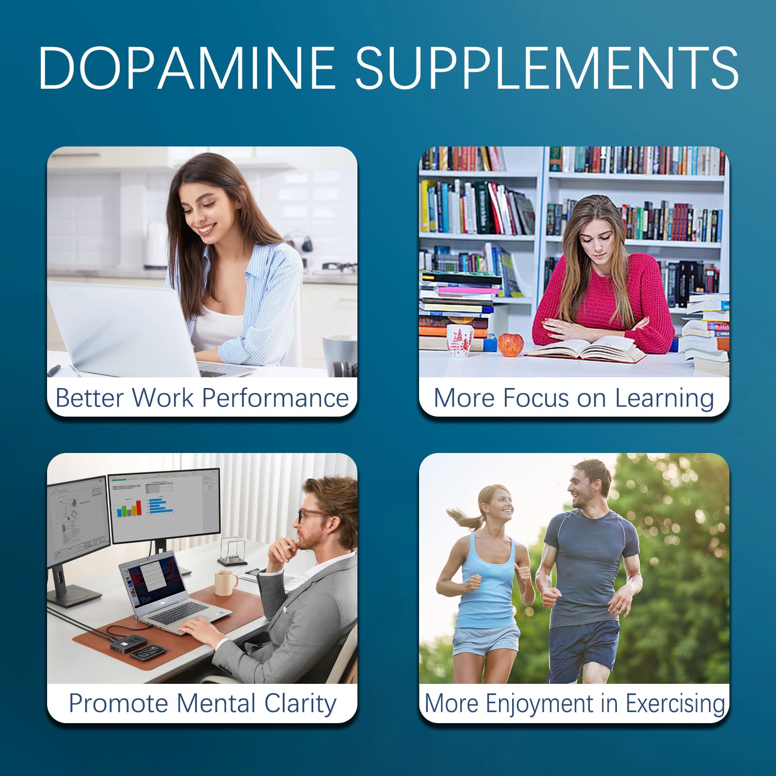 Dopamine Brain Food Supplement - Enhanced Focus, Mental Clarity & Brain Energy (60 Capsules)