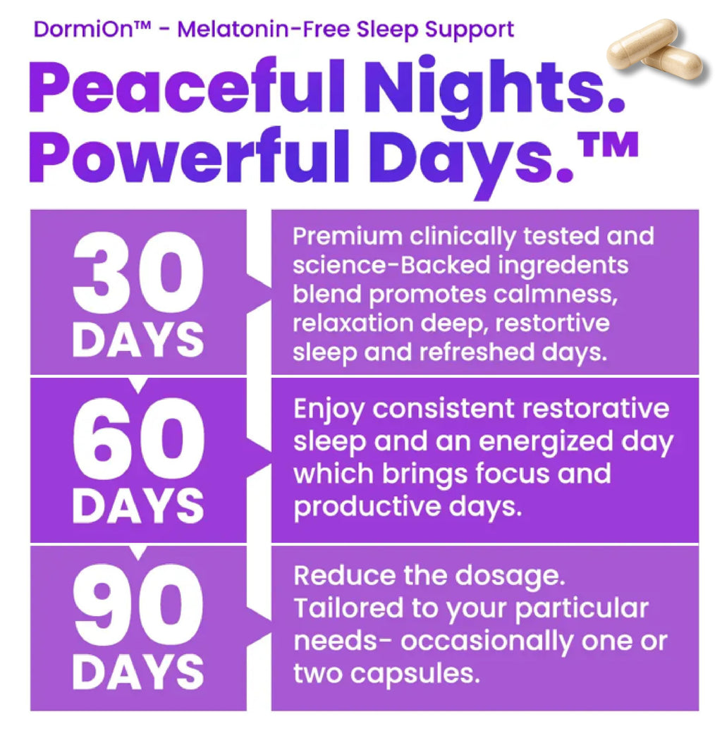 DormiOn Melatonin-Free Sleep Aid for Adults – 10-in-1 Deep Sleep Blend | Sleeproot Valerian, PharmaGABA, Shoden Ashwagandha | 60 Caps