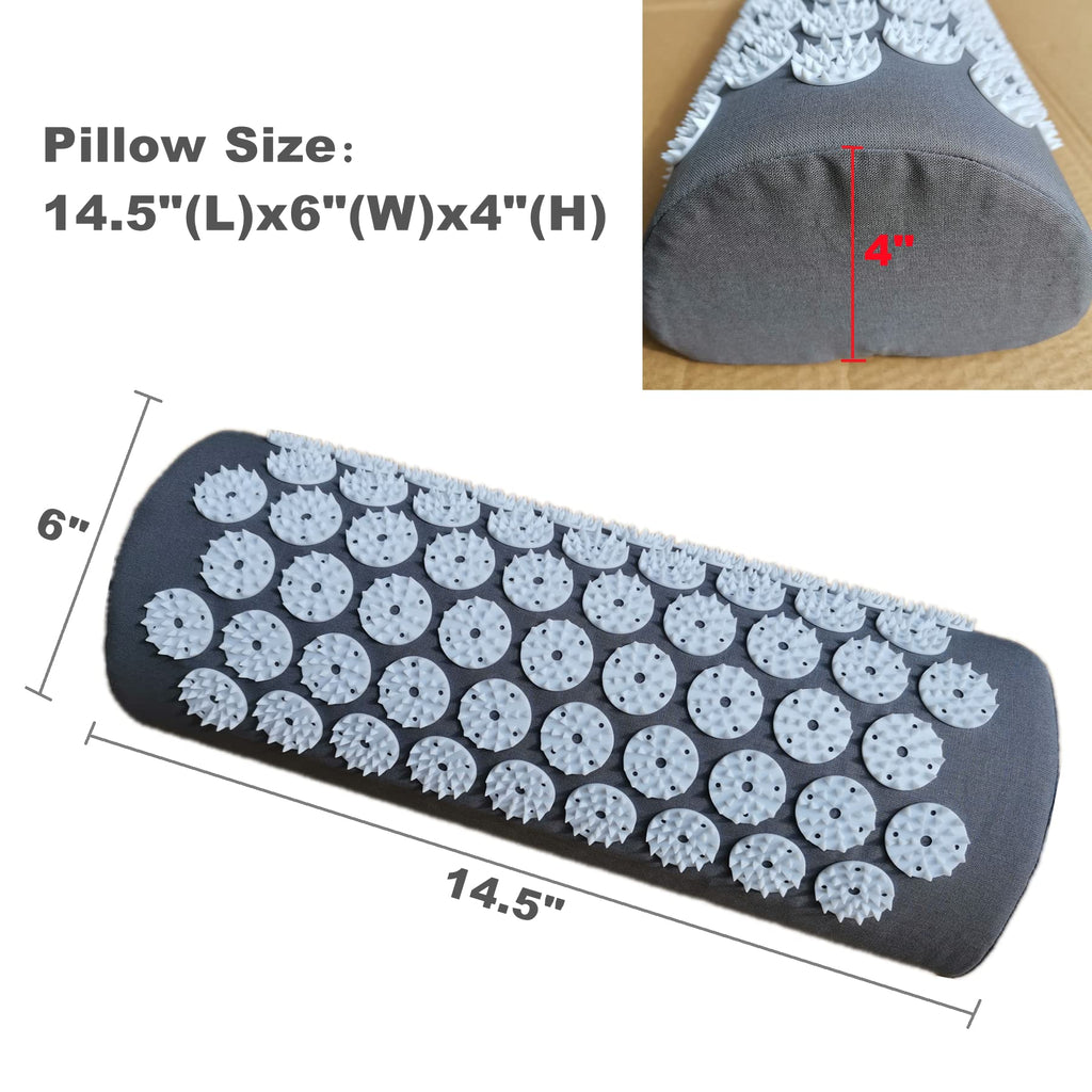 DoroSun Acupressure Massager Pillow – Pain Relief for Neck, Back & Head (Grey)