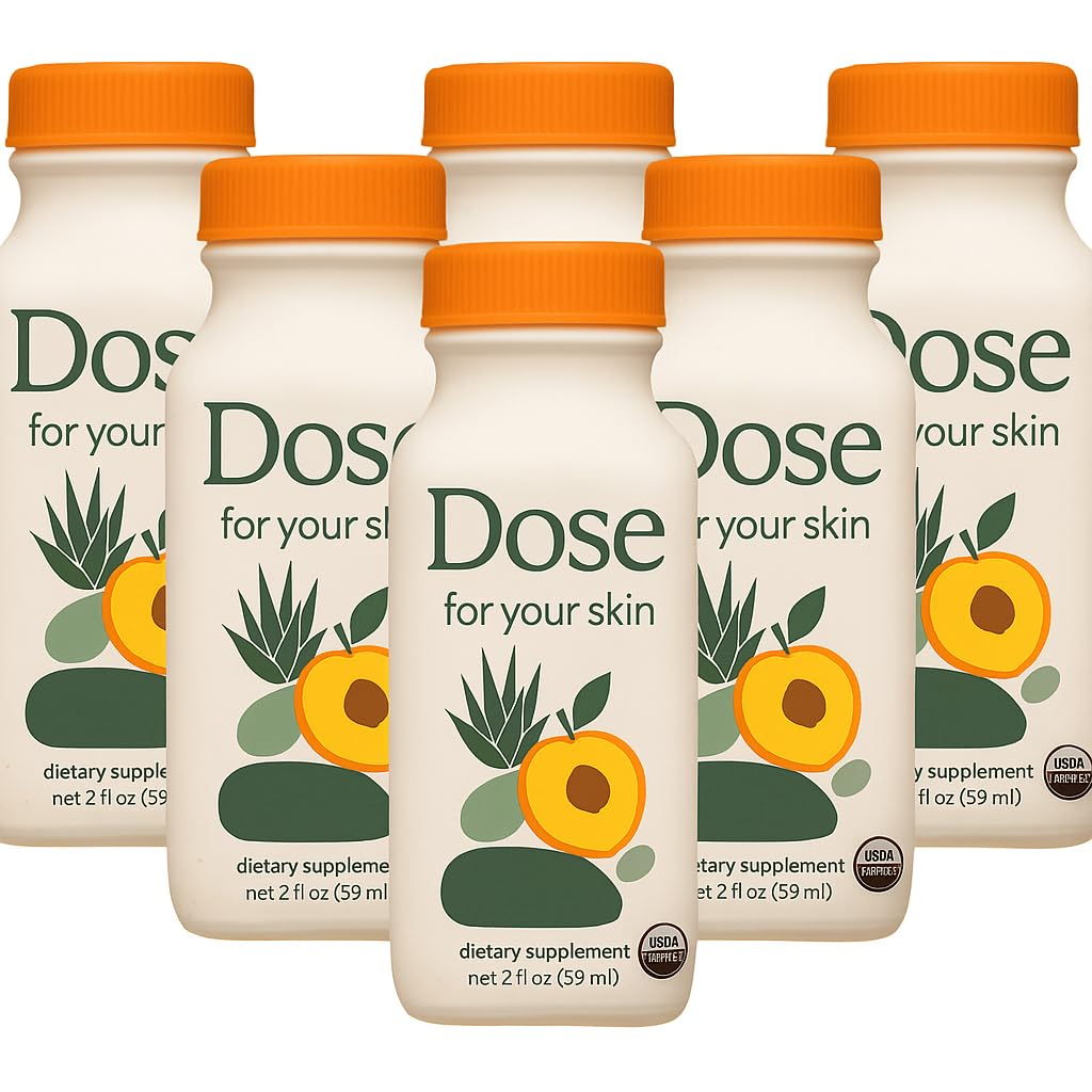 Pulpito Dose for Skin Shot – Pack of 6 | Radiance & Hydration Wellness Shot with Tropical Berry Flavor