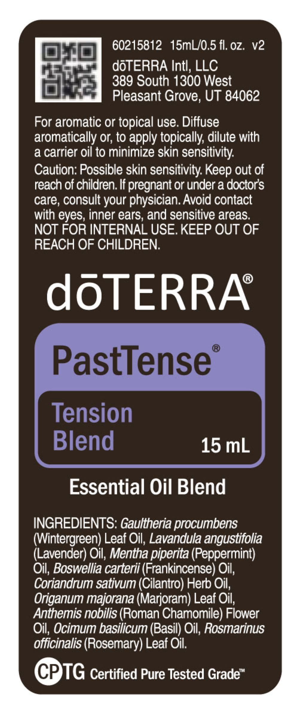 doTERRA PastTense Oil - Tension Blend (15 mL) 2-Pack | Calming Aroma