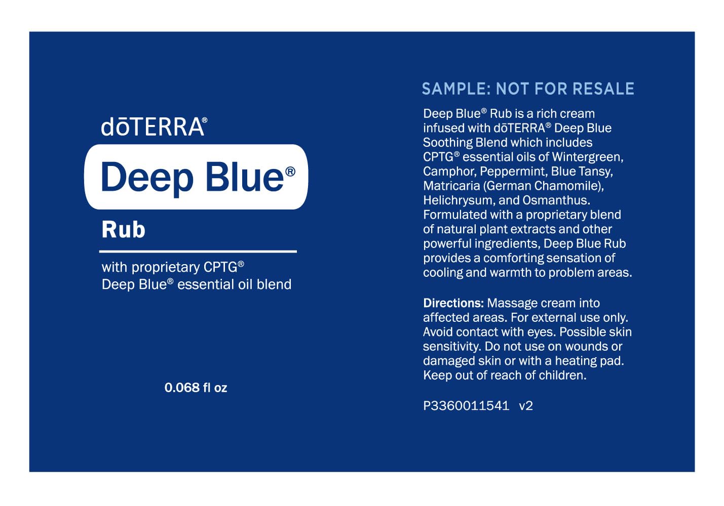 doTERRA Deep Blue Rub Samples 0.068 fl oz Pack of 10