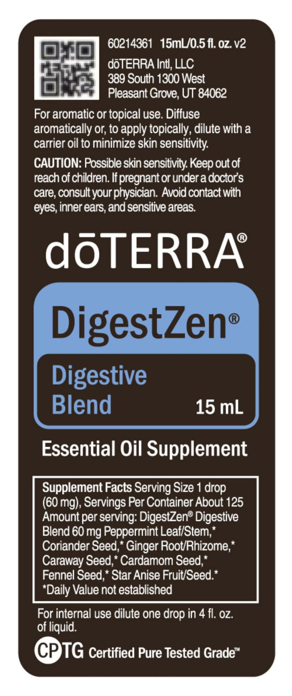 doTERRA DigestZen 15ml – Digestive Essential Oil Blend for Gas & Indigestion