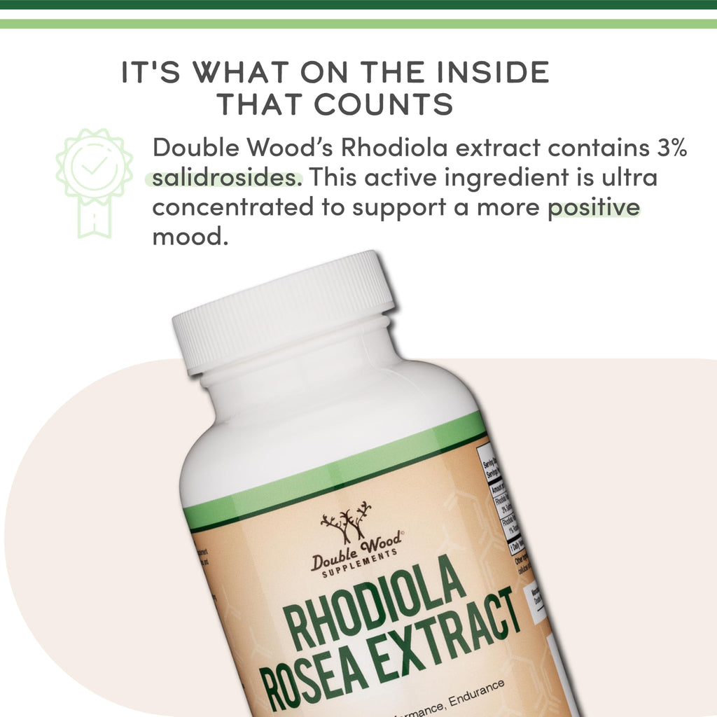 Rhodiola Rosea 500mg – 120 Vegan Capsules | 3% Salidrosides | Gluten Free