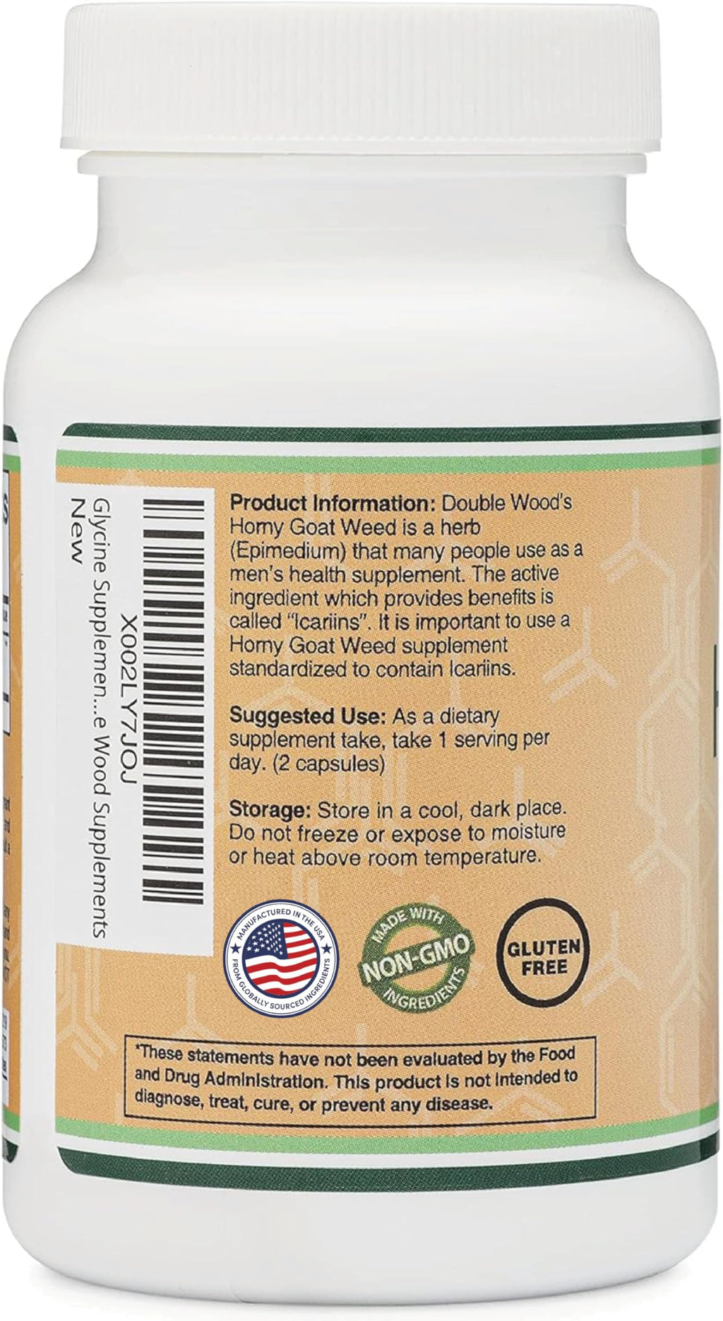 Horny Goat Weed for Men and Women - Max Strength Epimedium 20% Icariins, 1,000mg per Serving, 90 Capsules | Double Wood