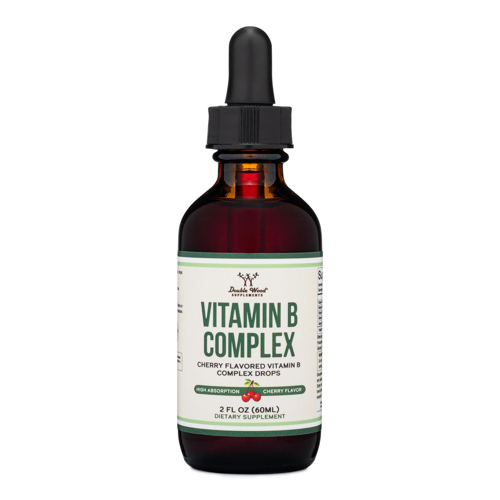 Double Wood Liquid Vitamin B Complex – 2 Month Supply | Max Absorption | Cherry