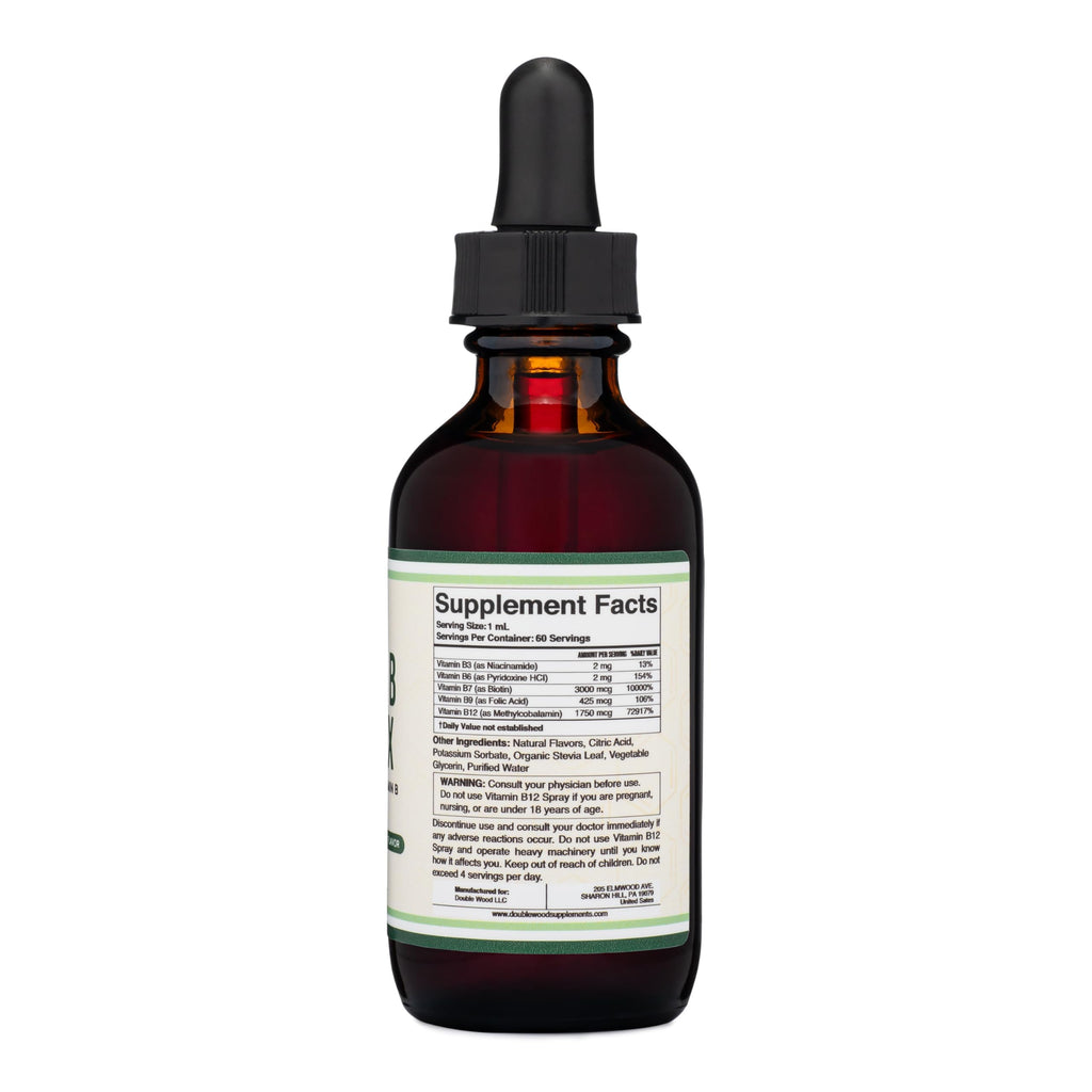 Double Wood Liquid Vitamin B Complex – 2 Month Supply | Max Absorption | Cherry
