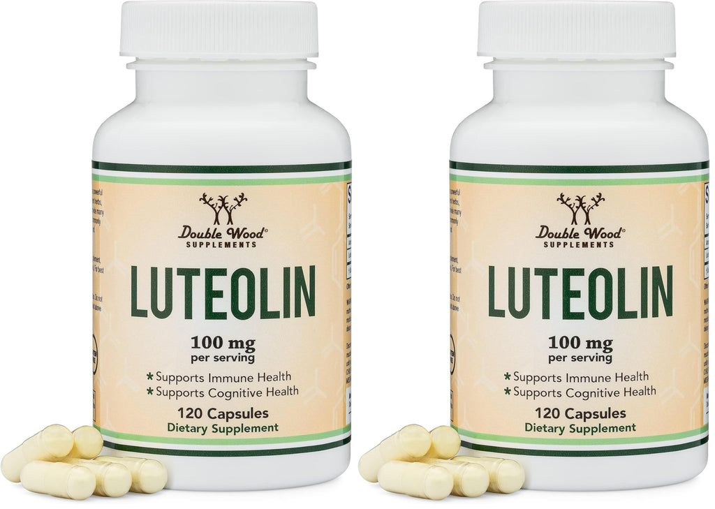 Double Wood Supplements Luteolin 100mg – 120 Capsules Gluten Free (Pack of 2)