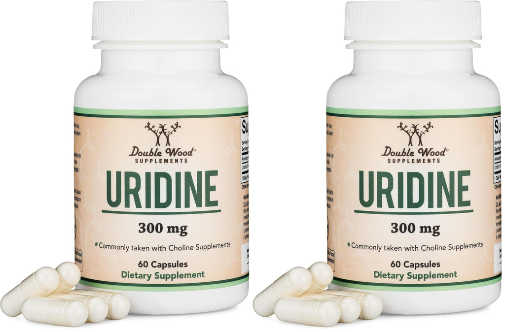 Uridine Monophosphate 300mg – Third-Party Tested (Choline Enhancer) | Double Wood (Pack of 2)